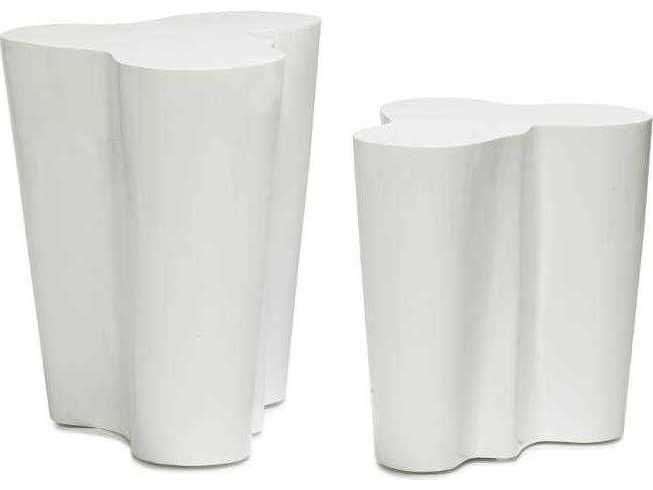 Oggetti Orgo Resin Lacquer White End Table