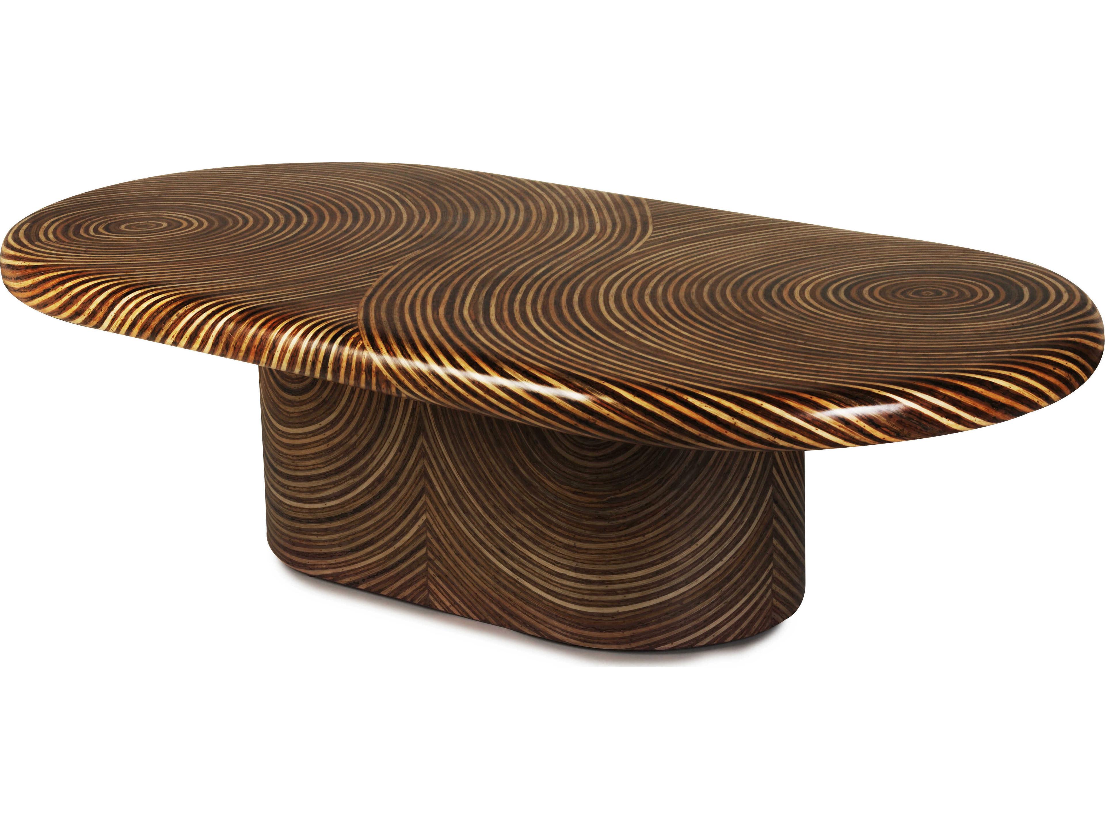 Oggetti Showtime Oval Wood Light And Brown Coffee Table
