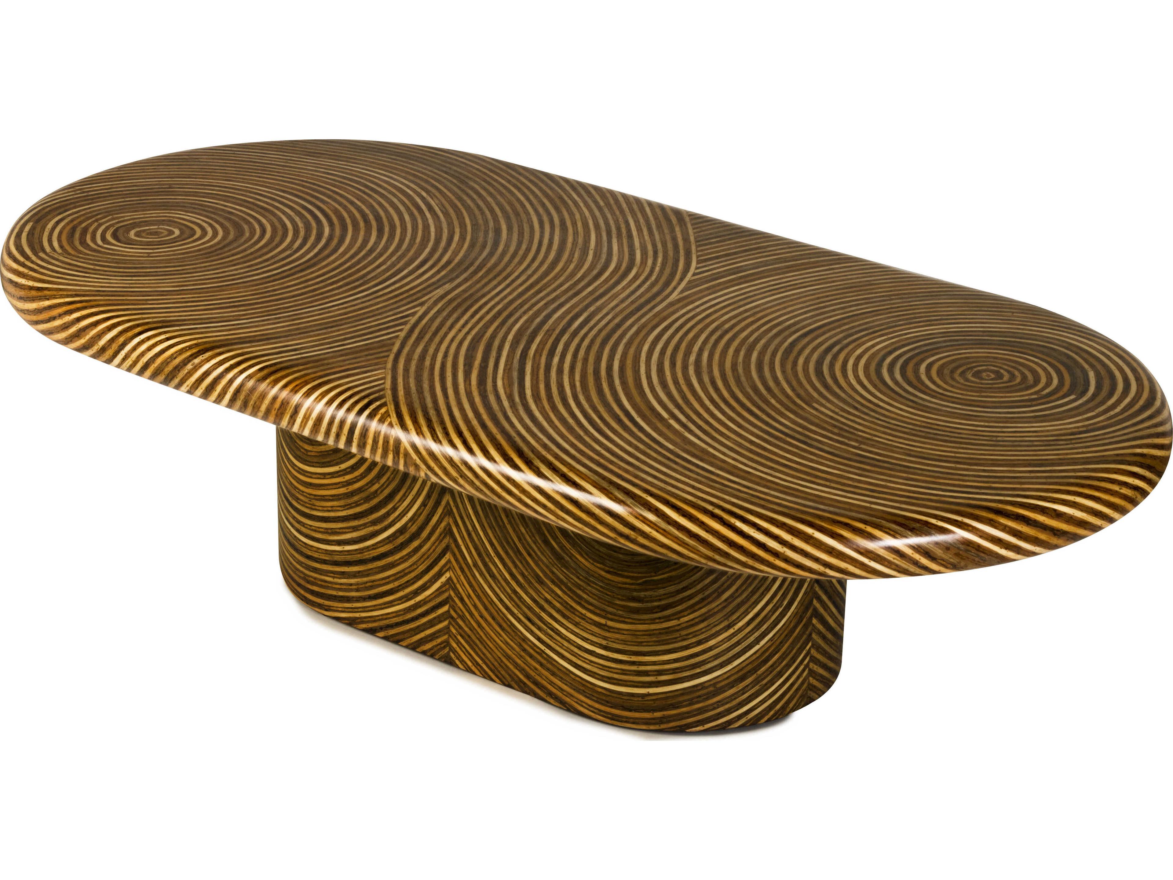 Oggetti Showtime Oval Wood Light And Brown Coffee Table
