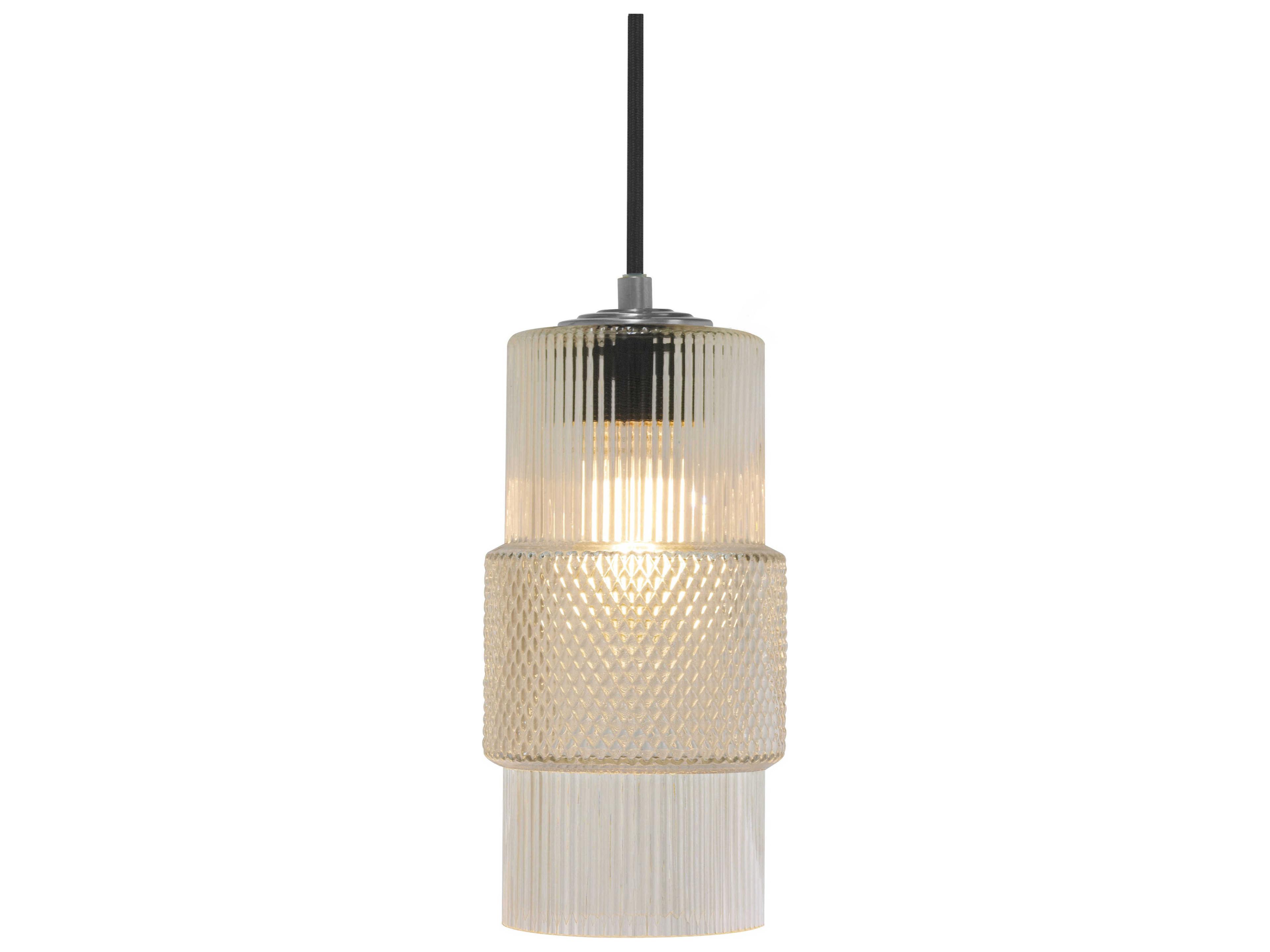 Oggetti Mimo 1-Light Clear Glass Cylinder Mini Pendant