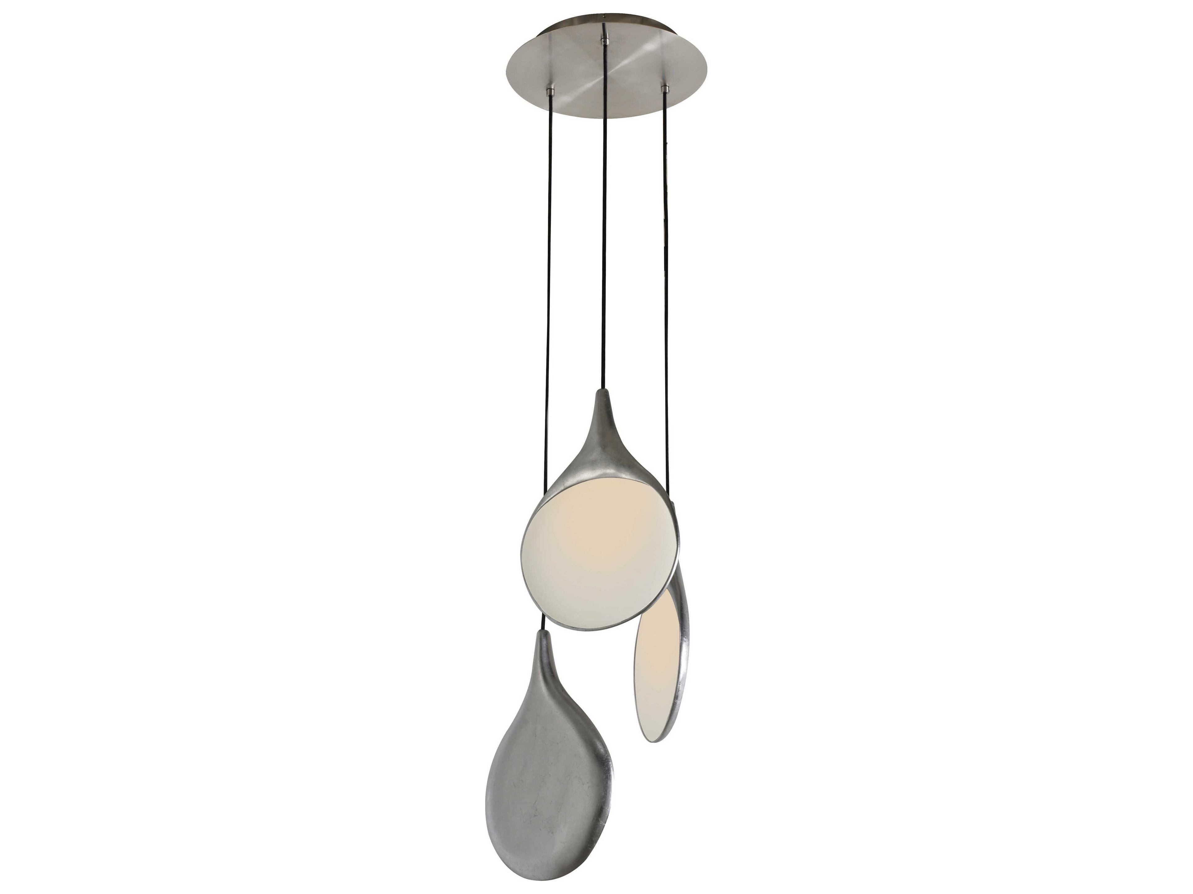 Oggetti Stillabunt 3-Light Silver White Round Pendant
