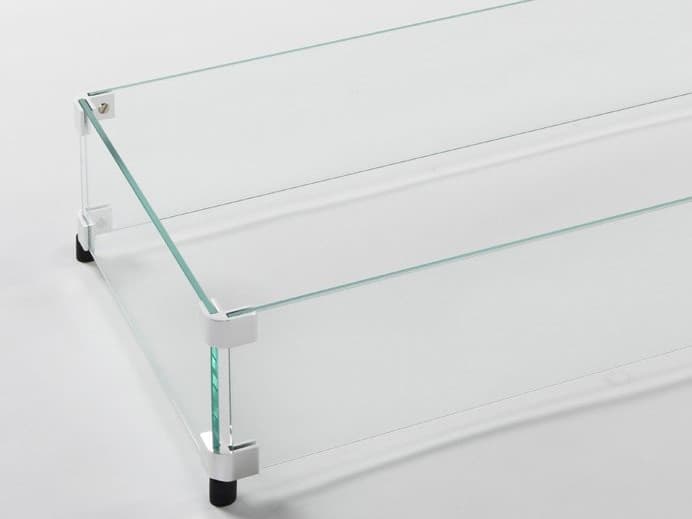 Outdoor Greatroom Tempered Glass 108''W x 12''D Rectangular Wind Guard