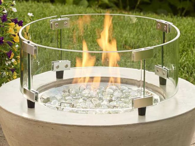 Outdoor Greatroom Glass 25'' Round Wind Guard