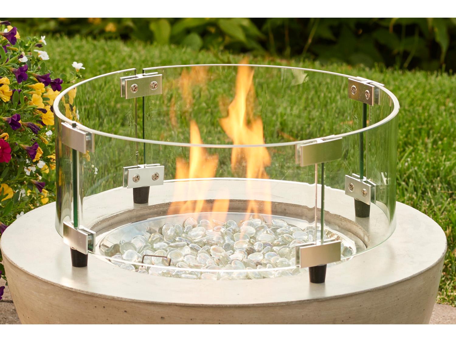 Outdoor Greatroom Classic 14''Wide Round Tempered Glass Wind Guard