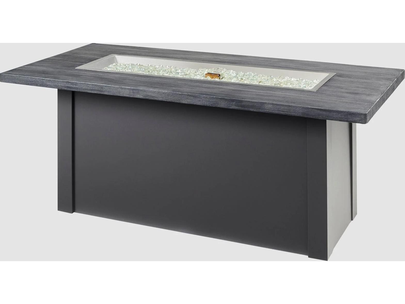 Outdoor Greatroom Havenwood Steel Graphite Grey Rectangular Carbon Grey Everblend Top Gas Fire Pit Table with Direct Spark Ignition NG
