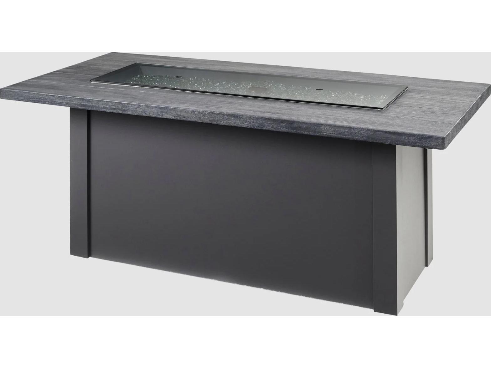 Outdoor Greatroom Havenwood Steel Graphite Grey Rectangular Carbon Grey Everblend Top Gas Fire Pit Table with Direct Spark Ignition NG