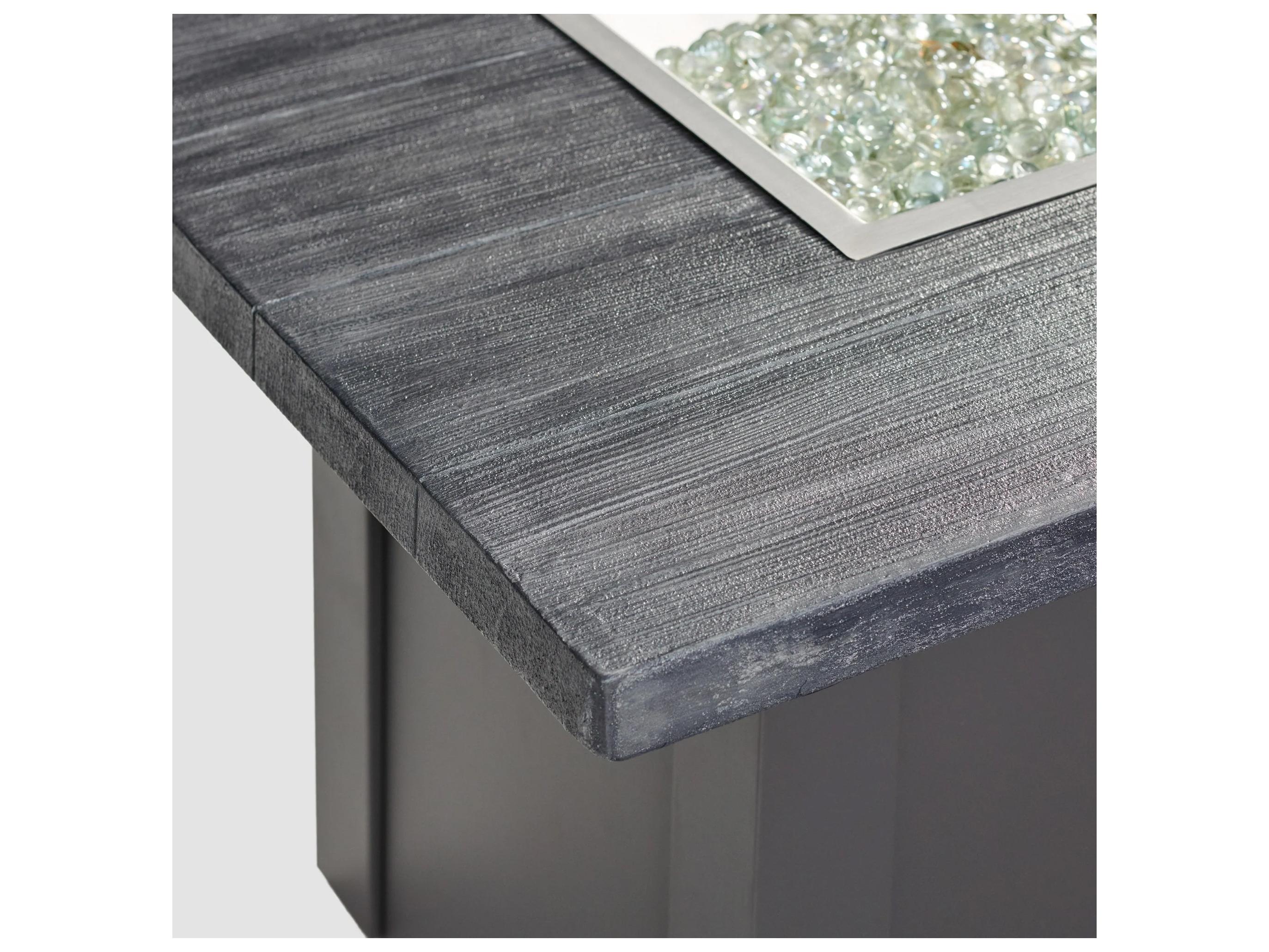 Outdoor Greatroom Havenwood Steel Graphite Grey Rectangular Carbon Grey Everblend Top Gas Fire Pit Table with Direct Spark Ignition NG