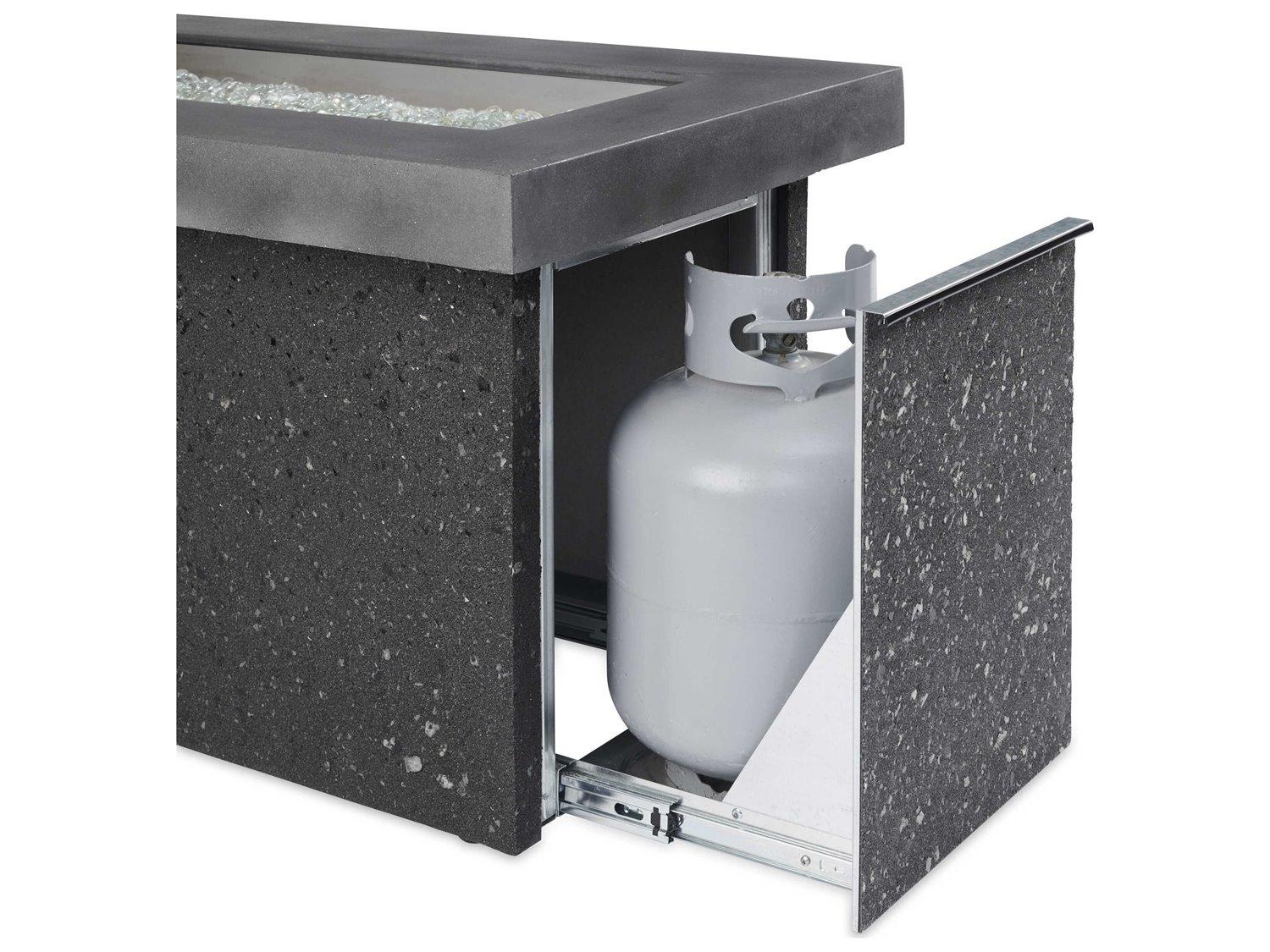 Outdoor Greatroom Key Largo Midnight Mist Rectangular Crystal Fire Pit Table