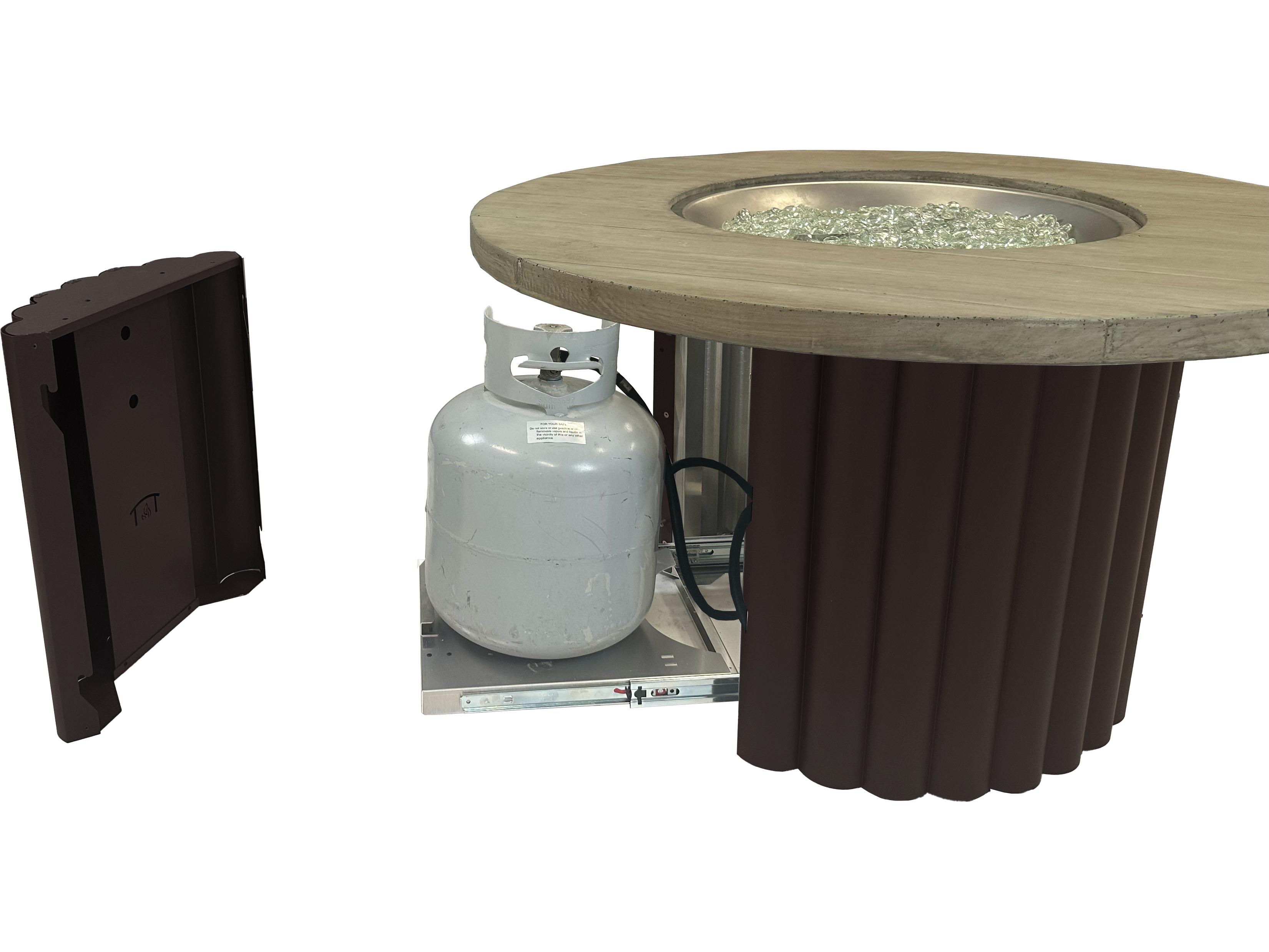 Outdoor Greatroom Reverie Cast Aluminum Round Fire Pit Table