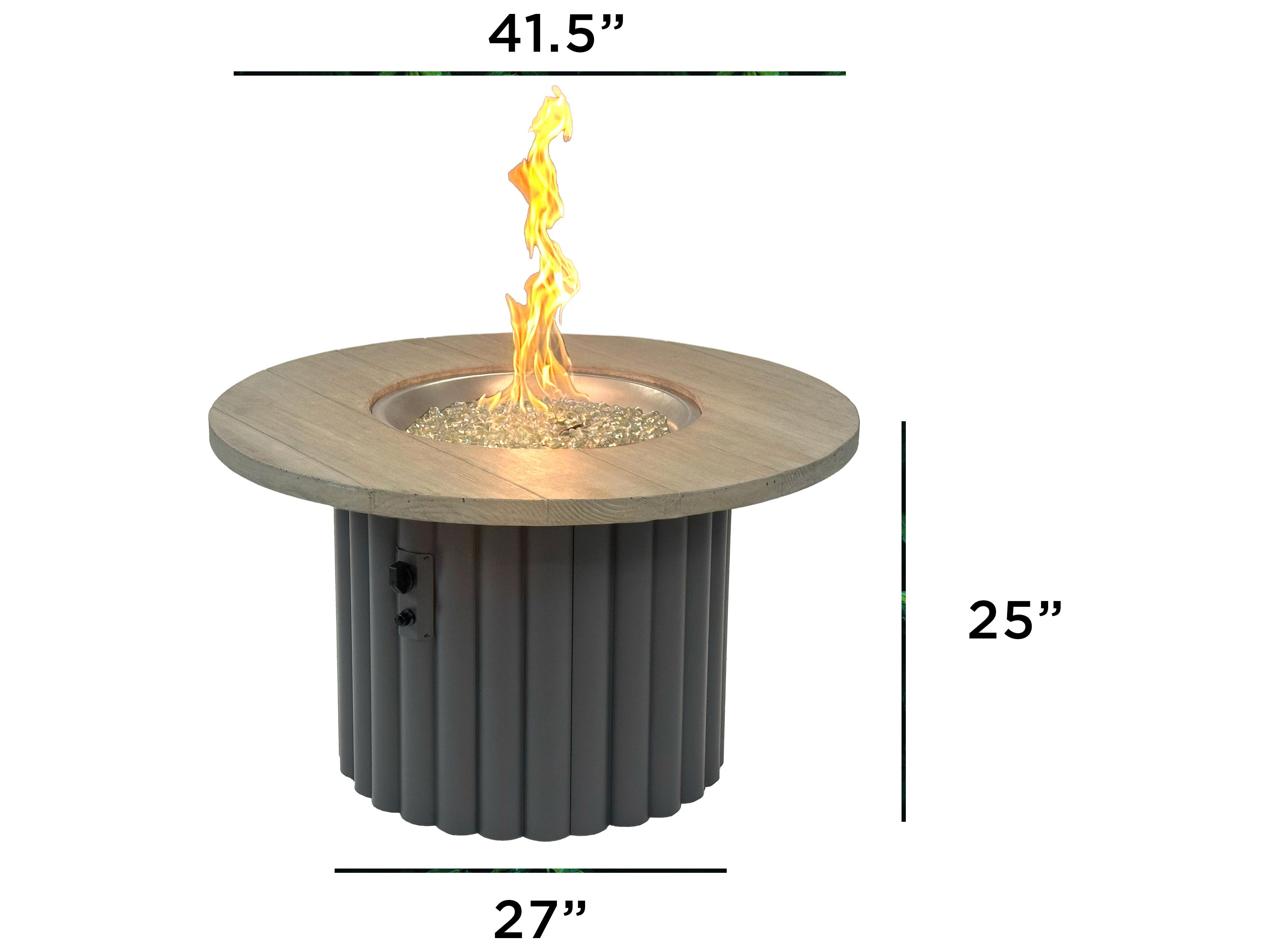 Outdoor Greatroom Reverie Cast Aluminum Round Fire Pit Table