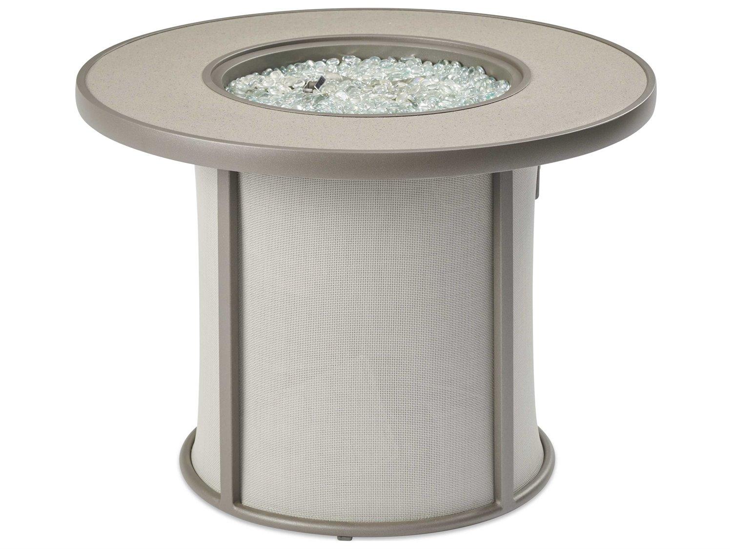 Outdoor Greatroom Stonefire Aluminum Grey Round Gas Fire Pit Table
