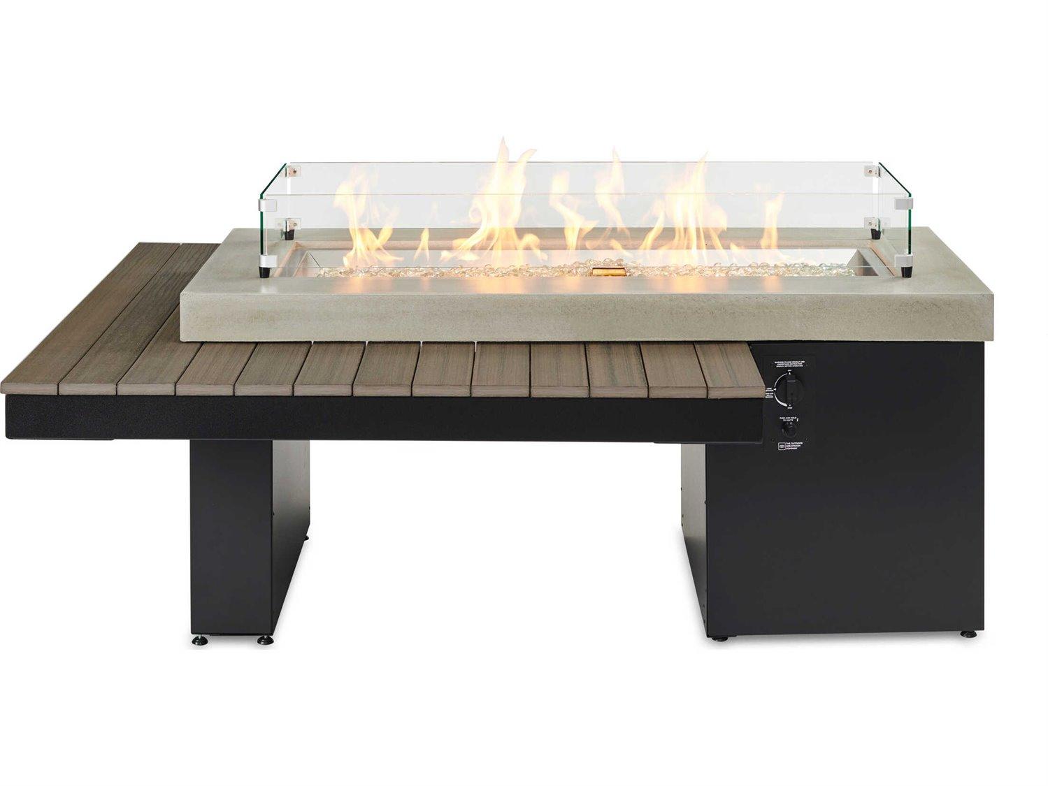 Outdoor Greatroom Uptown Aluminum Rectangular Fire Pit Table