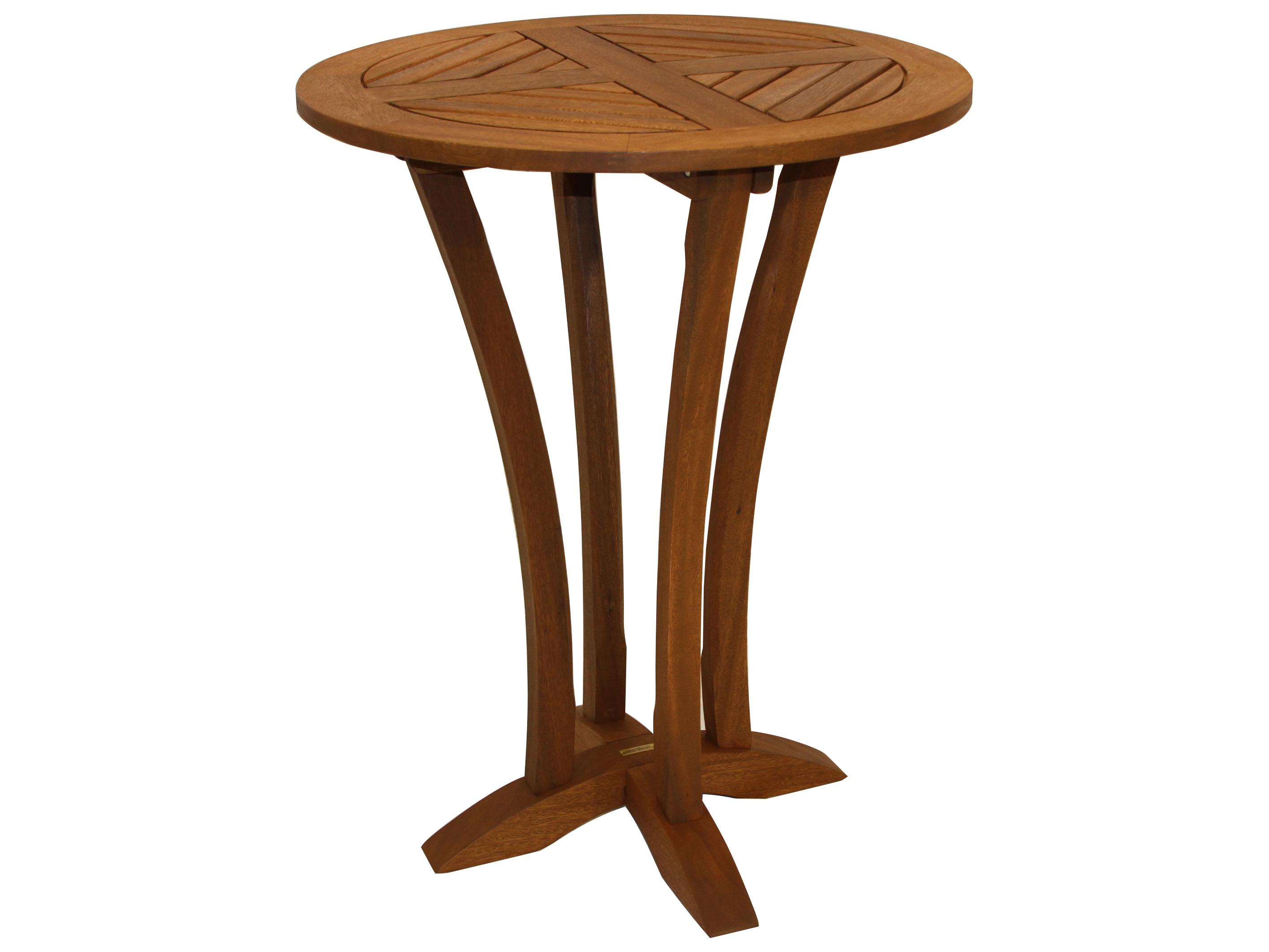 Outdoor Interiors Eucalyptus Deluxe Bar Table, 30" Dia.