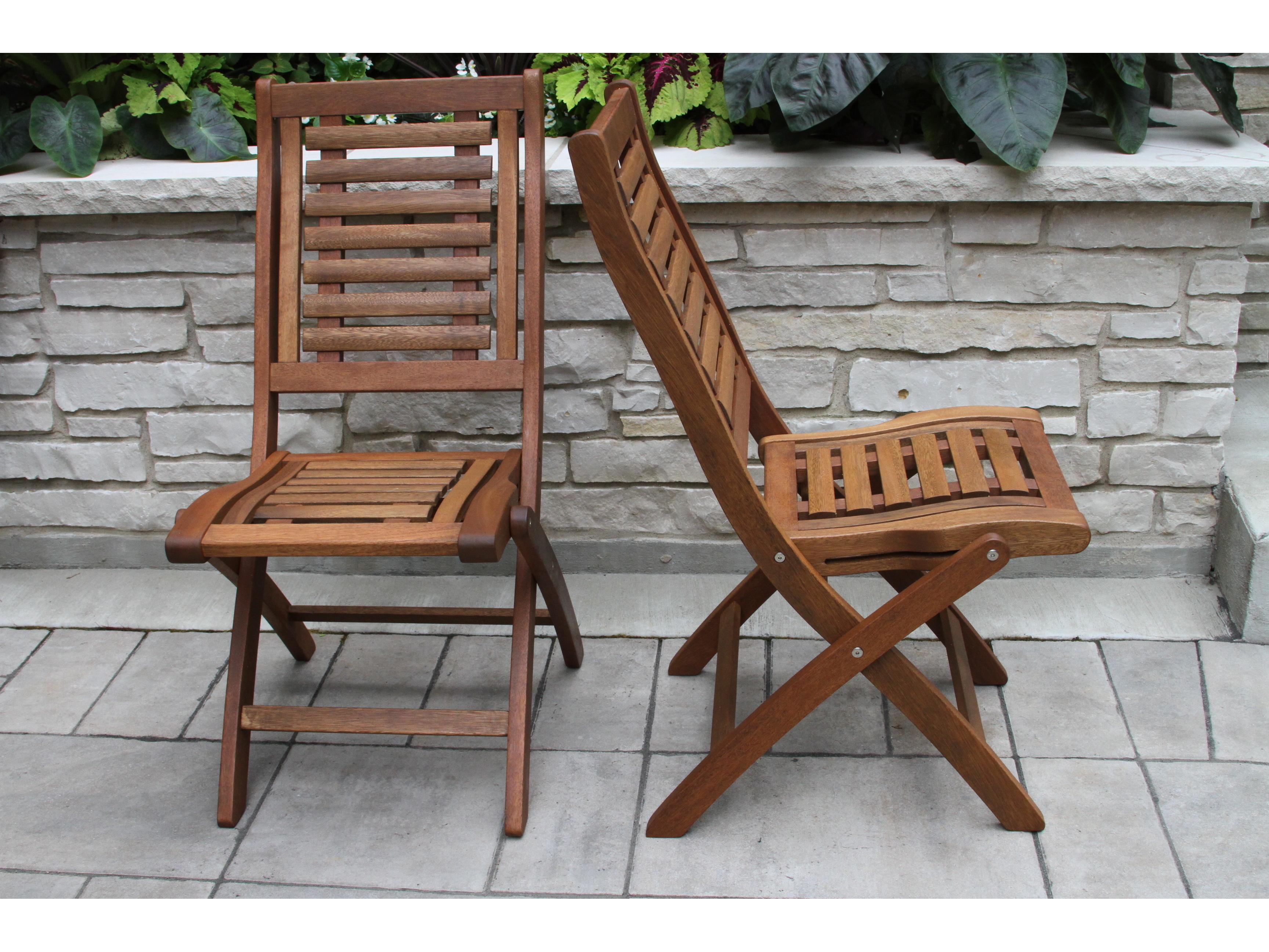 Outdoor Interiors Eucalyptus Folding Side Chair (Price Includes Two)