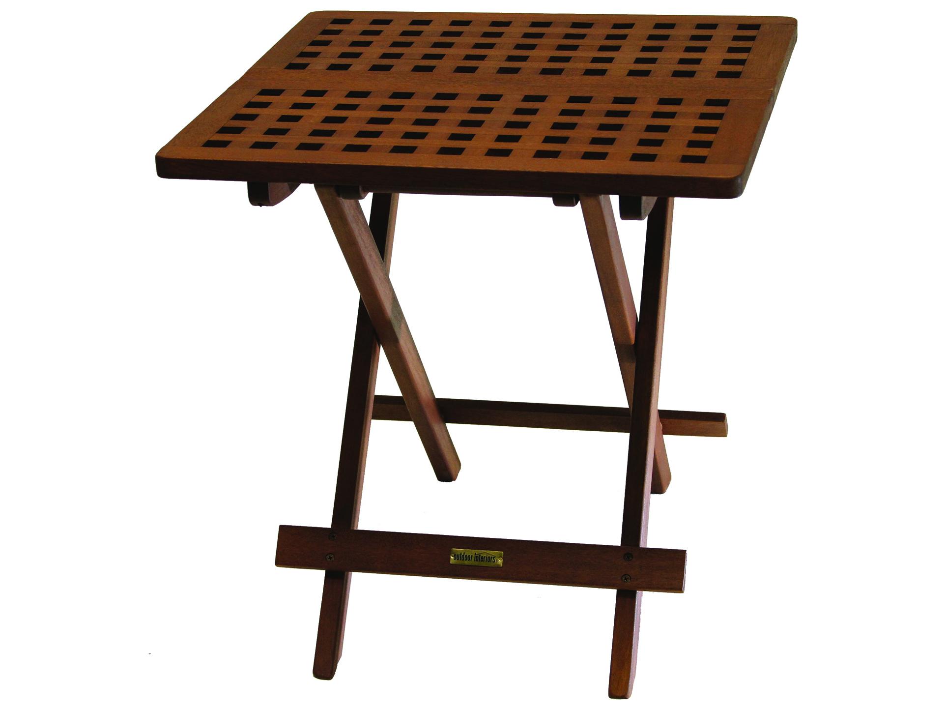 Outdoor Interiors Eucalyptus Folding Side Table