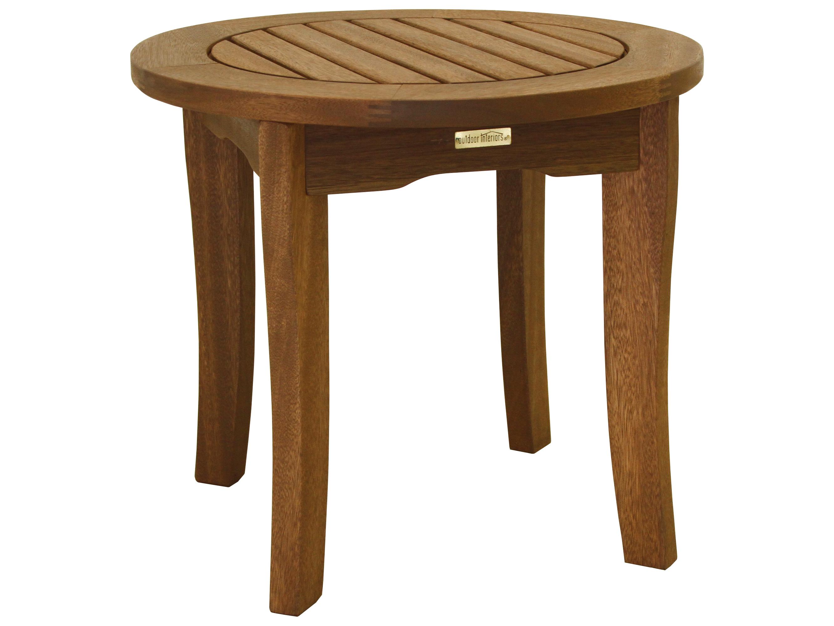 Outdoor Interiors Eucalyptus Round End Table