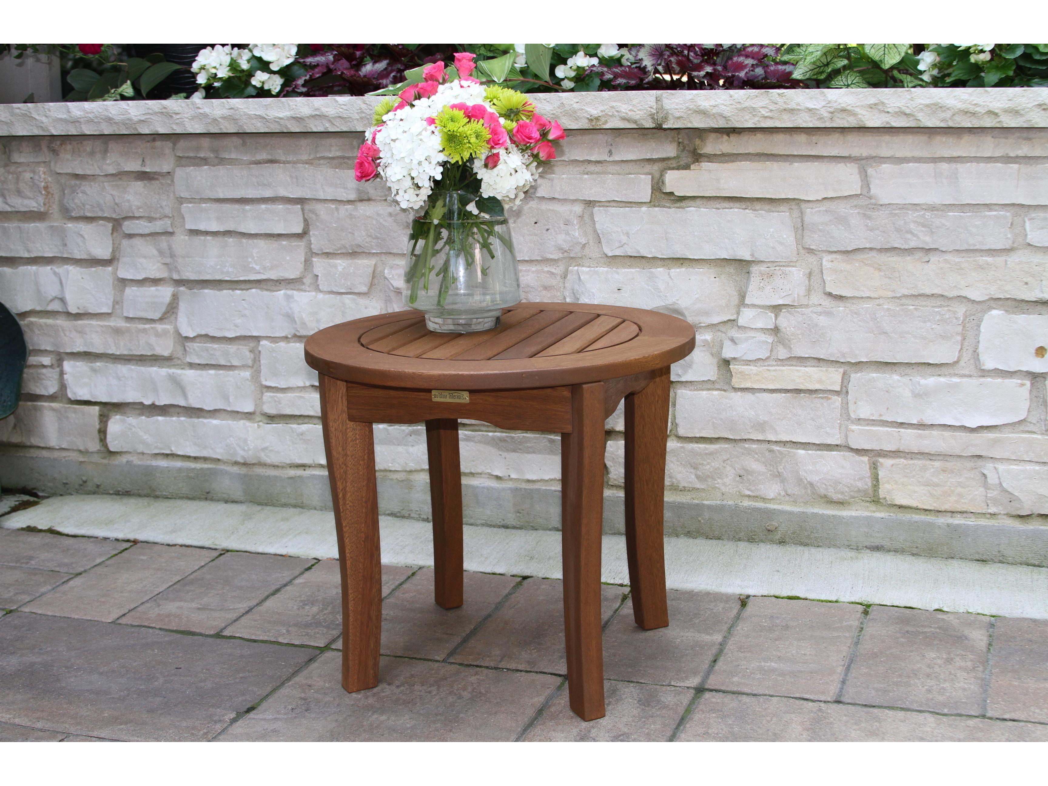 Outdoor Interiors Eucalyptus Round End Table