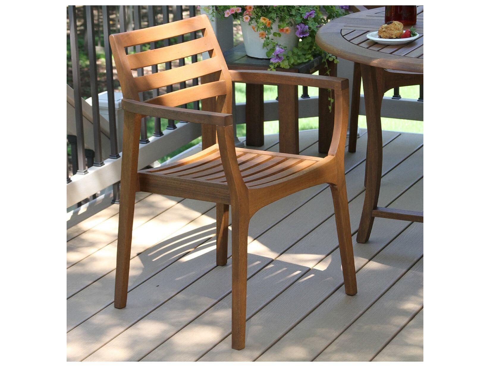 Outdoor Interiors Eucalyptus Danish Stacking Chairs (Price Includes Four)