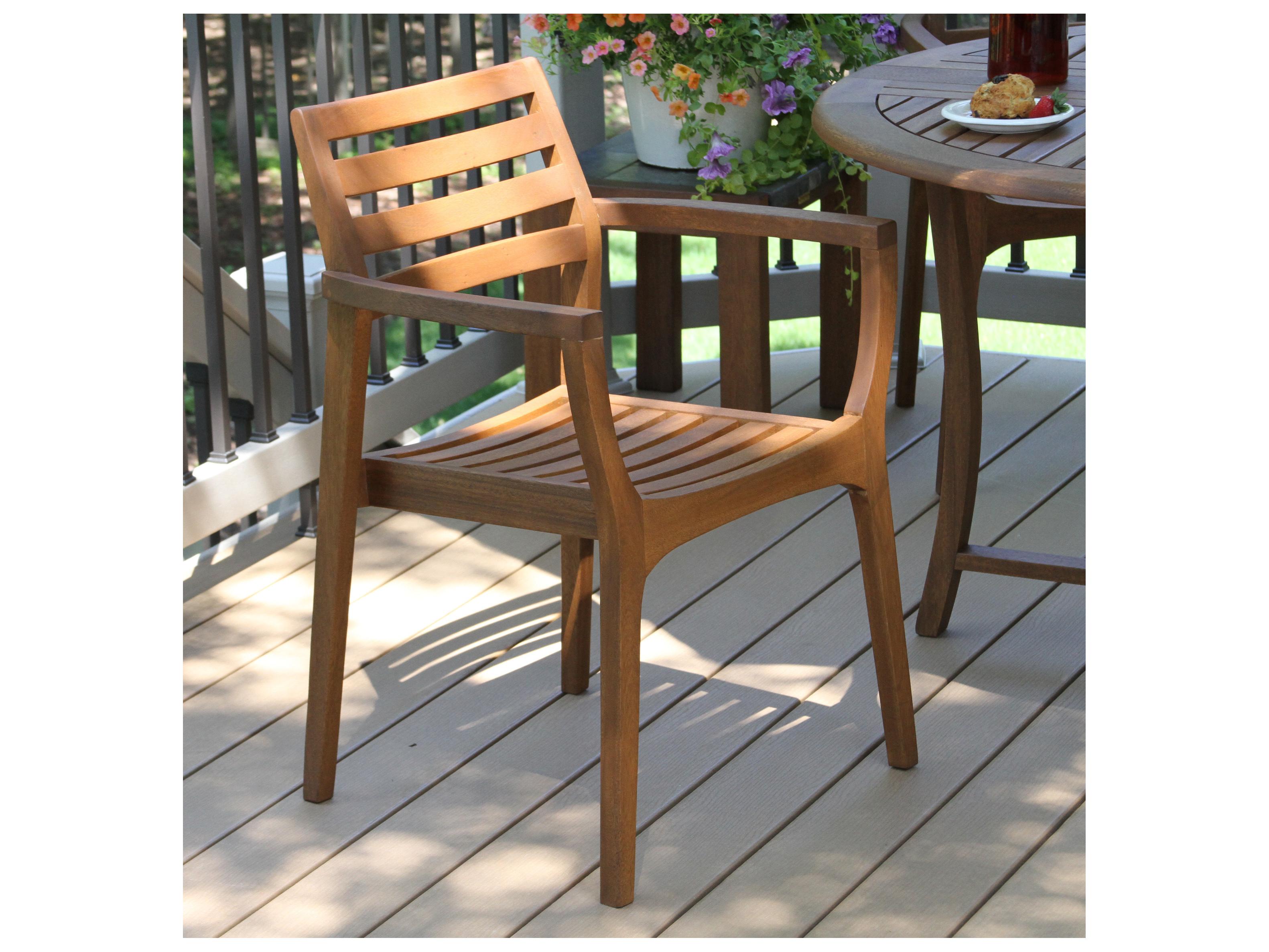 Outdoor Interiors Eucalyptus Danish Stacking Chairs (Price Includes Four)