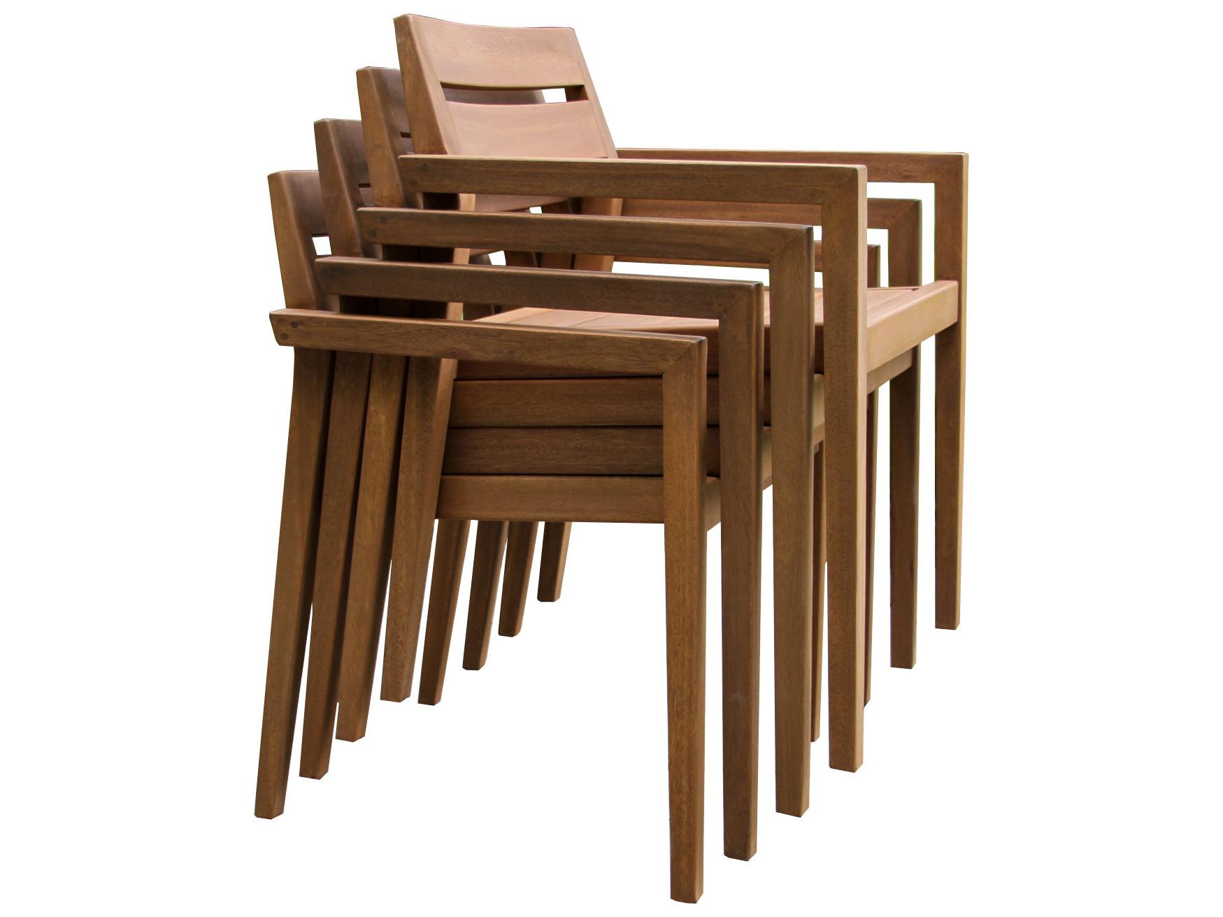 Outdoor Interiors Eucalyptus Stacking Dining Chair (Price Includes Four)