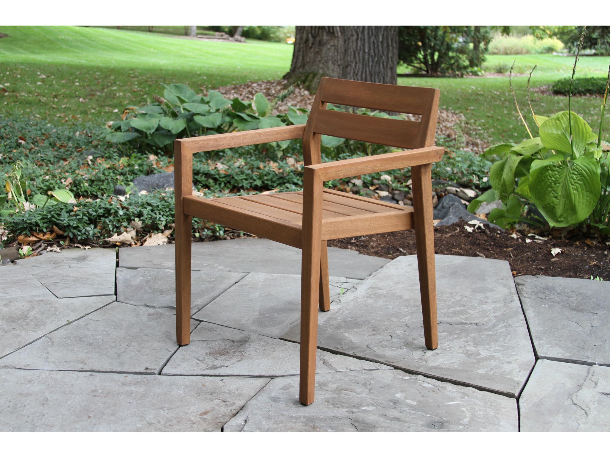 Outdoor Interiors Eucalyptus Stacking Dining Chair (Price Includes Four)