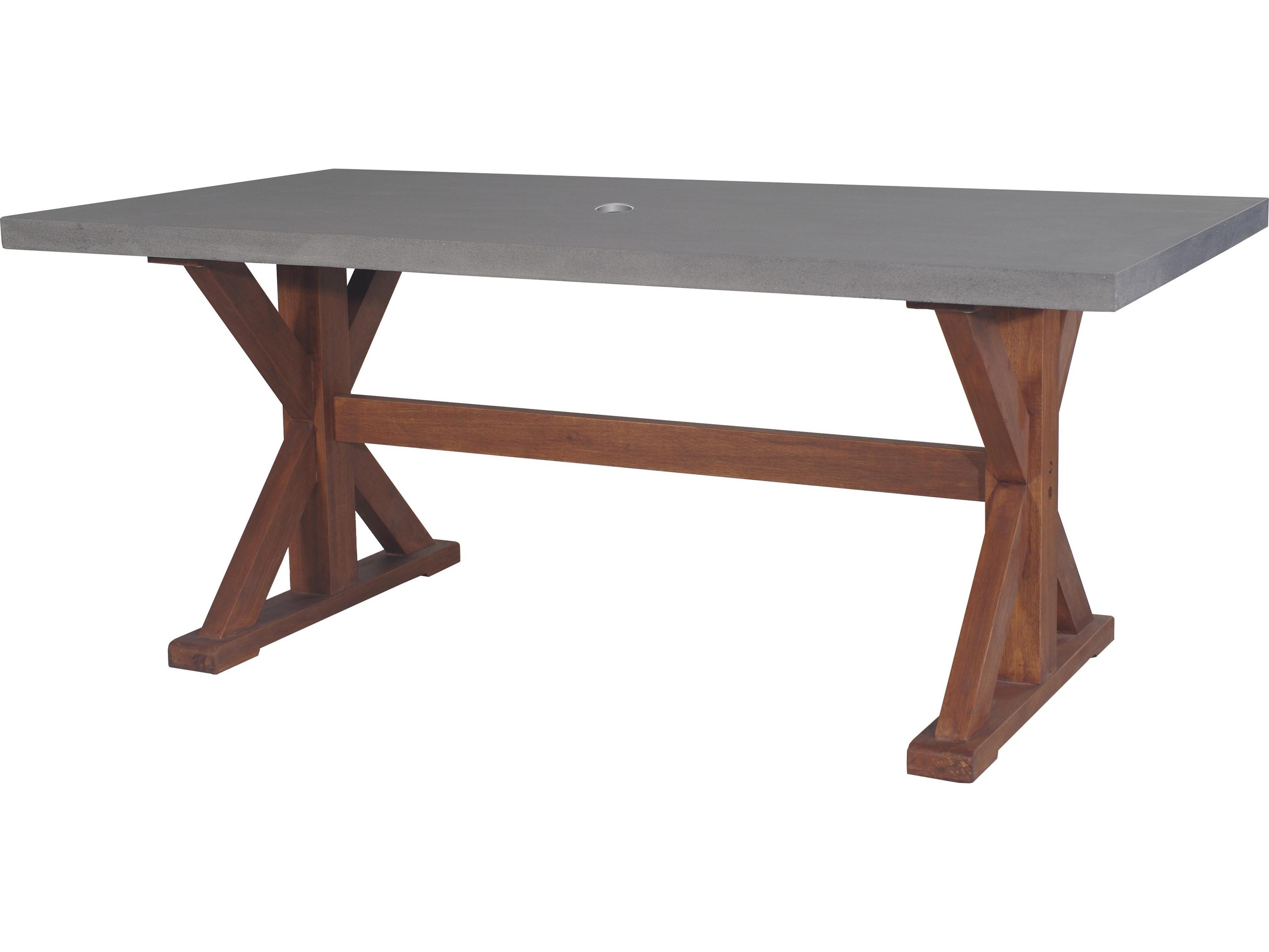 Outdoor Interiors Eucalyptus & Grey Composite Rectangle Dining Table, 74" x 38"