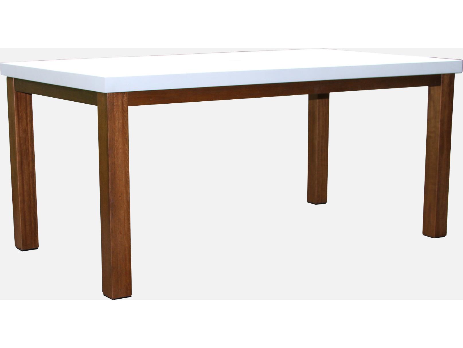 Outdoor Interiors Eucalyptus & Ivory Composite Rectangle Dining Table, 68" x 38"