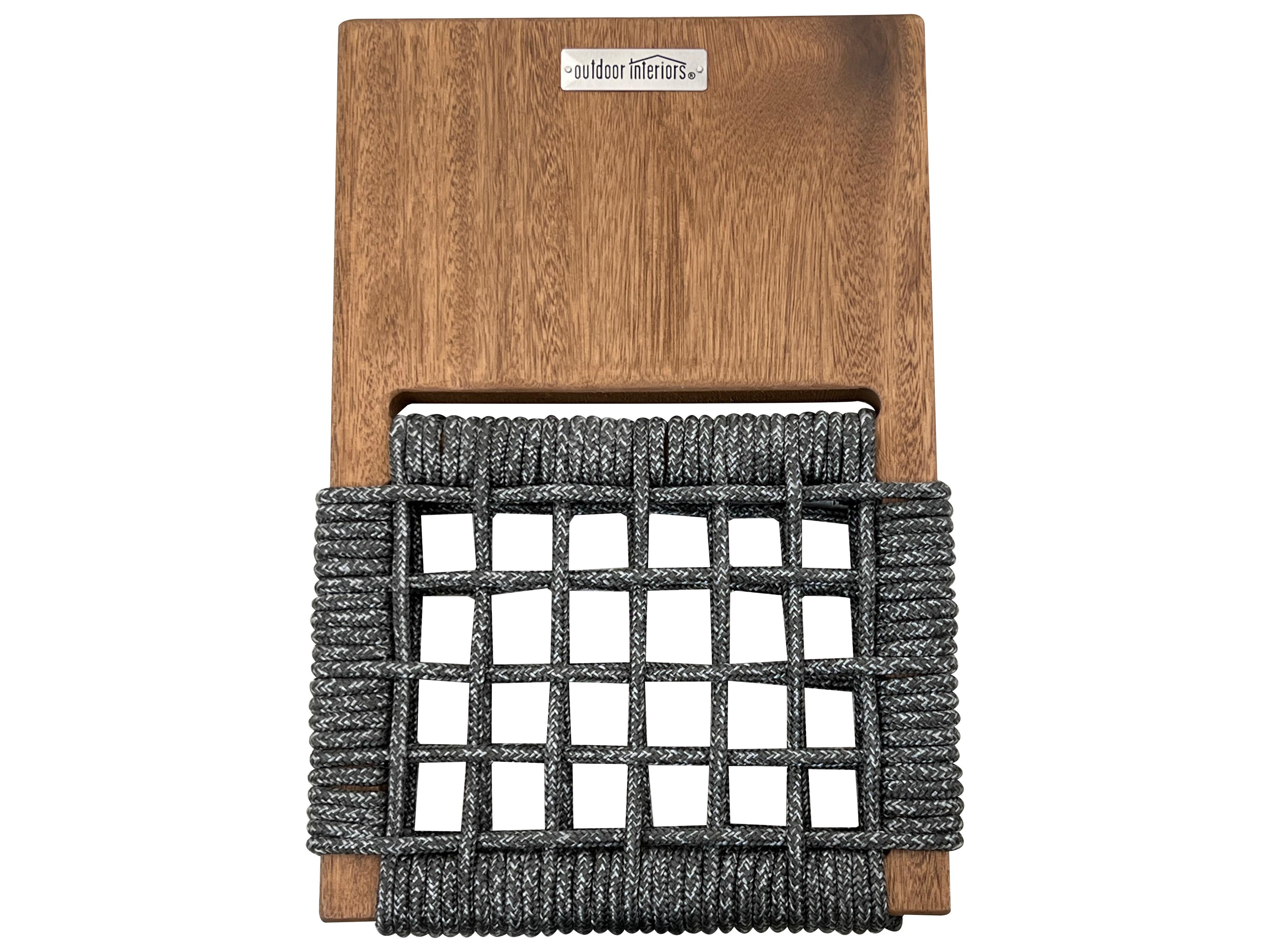 Outdoor Interiors Eucalyptus & Grey Rope Modern Rocking Chair