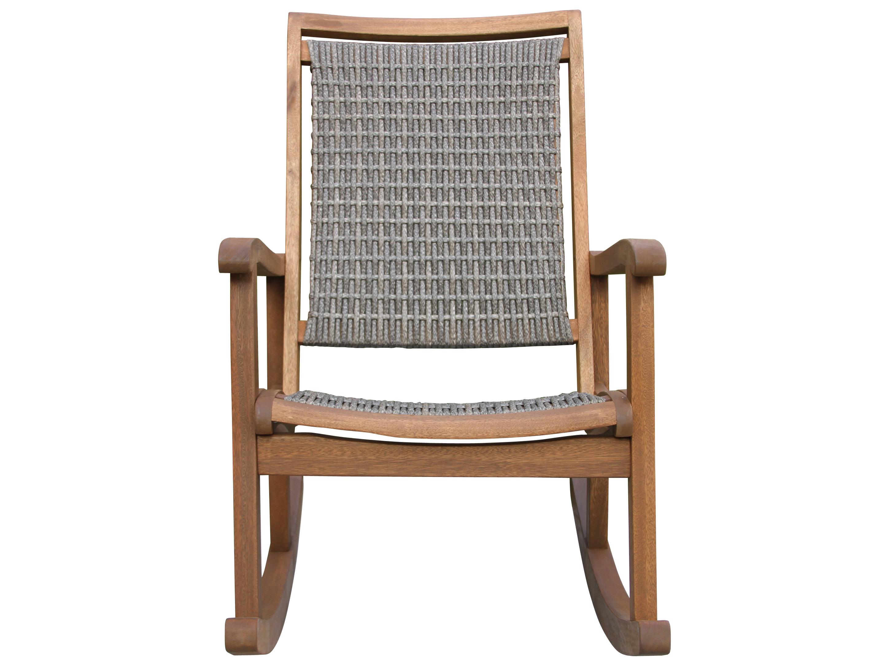 Outdoor Interiors Eucalyptus & Driftwood Grey Wicker Rocking Chair