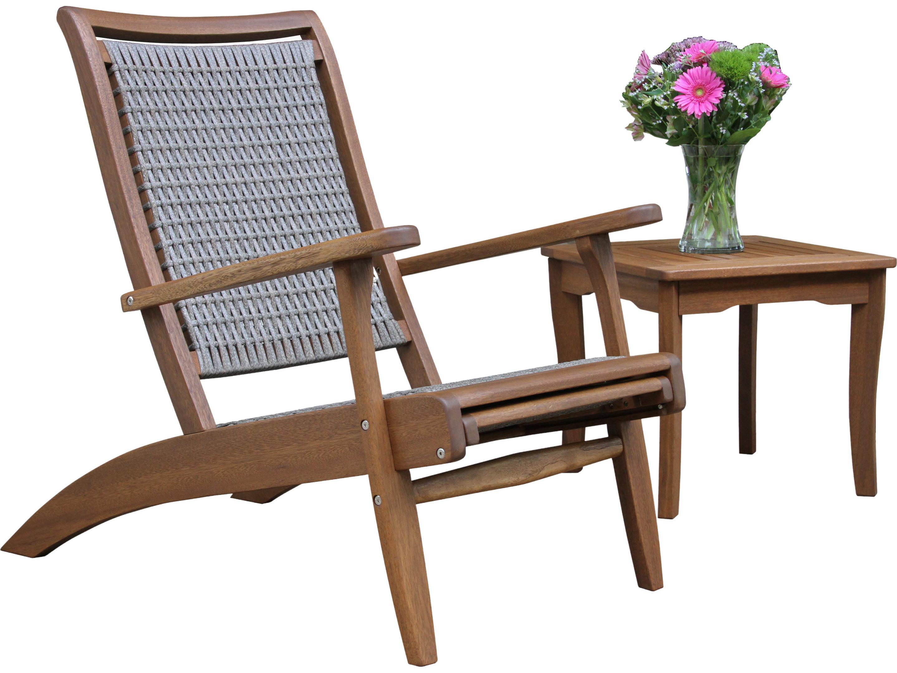 Outdoor Interiors Eucalyptus & Driftwood Grey Wicker Lounge Chair