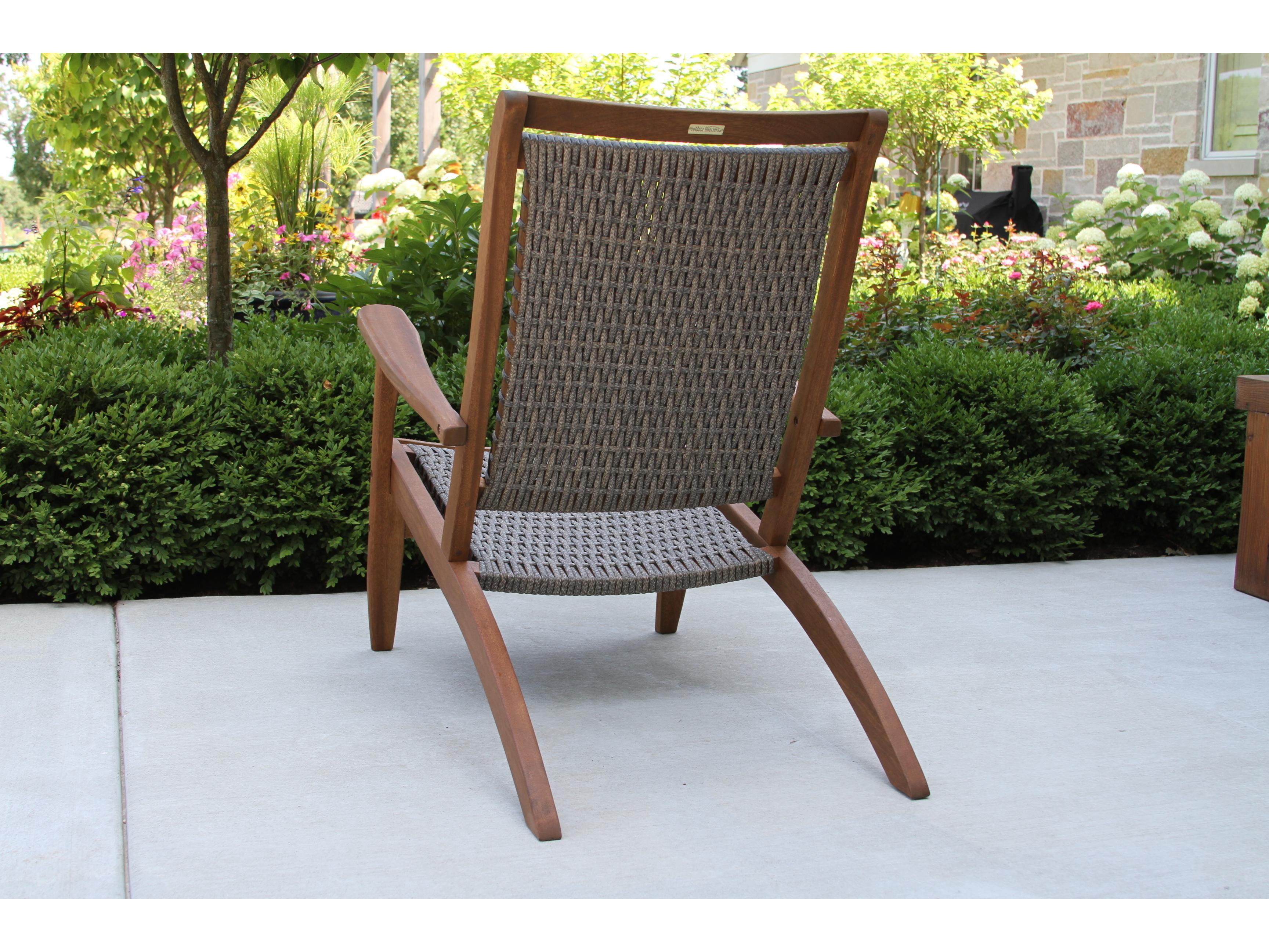 Outdoor Interiors Eucalyptus & Driftwood Grey Wicker Lounge Chair