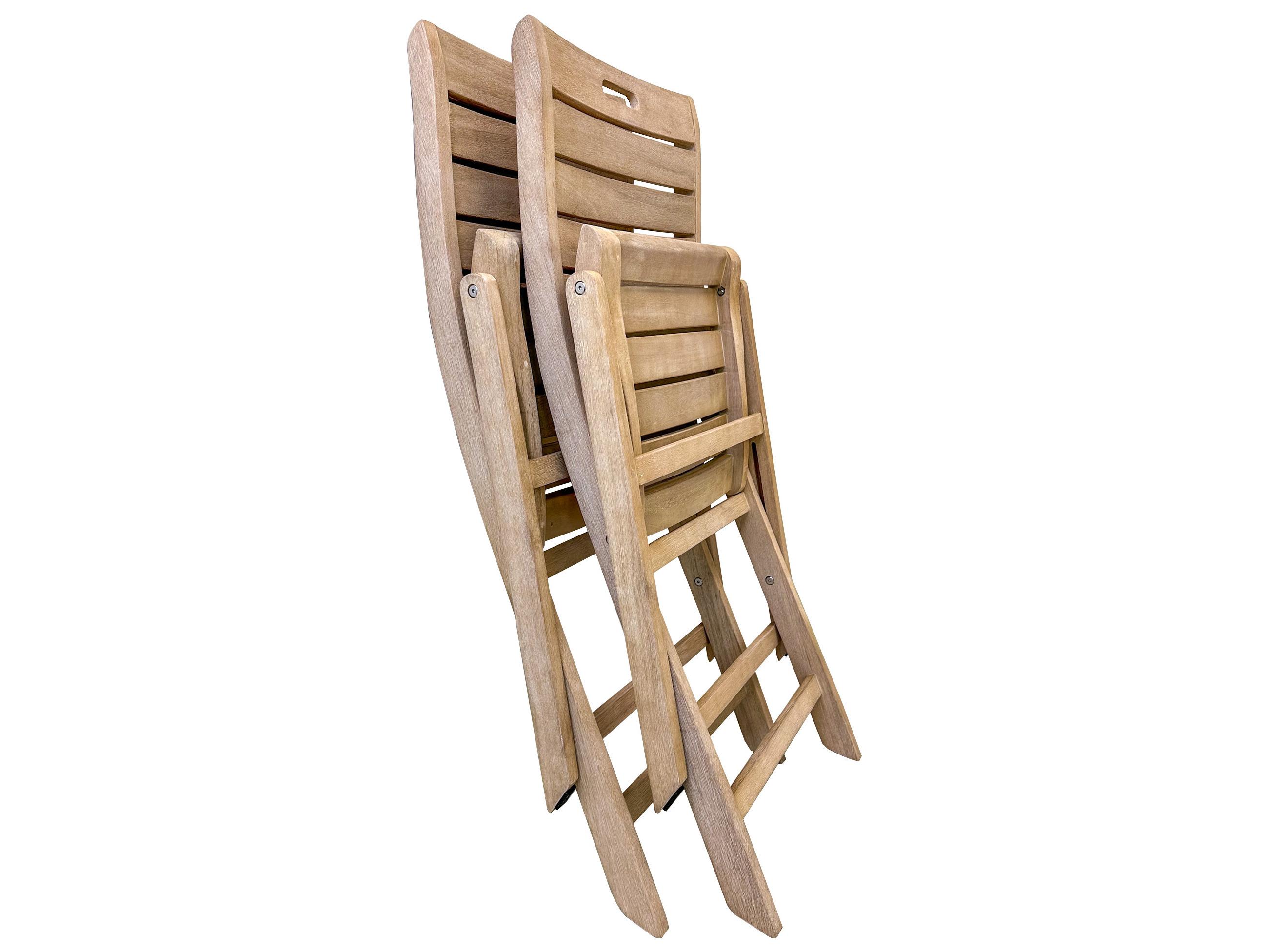 Outdoor Interiors Antique Wash Eucalyptus Folding Armless Chair (Price Includes Two)
