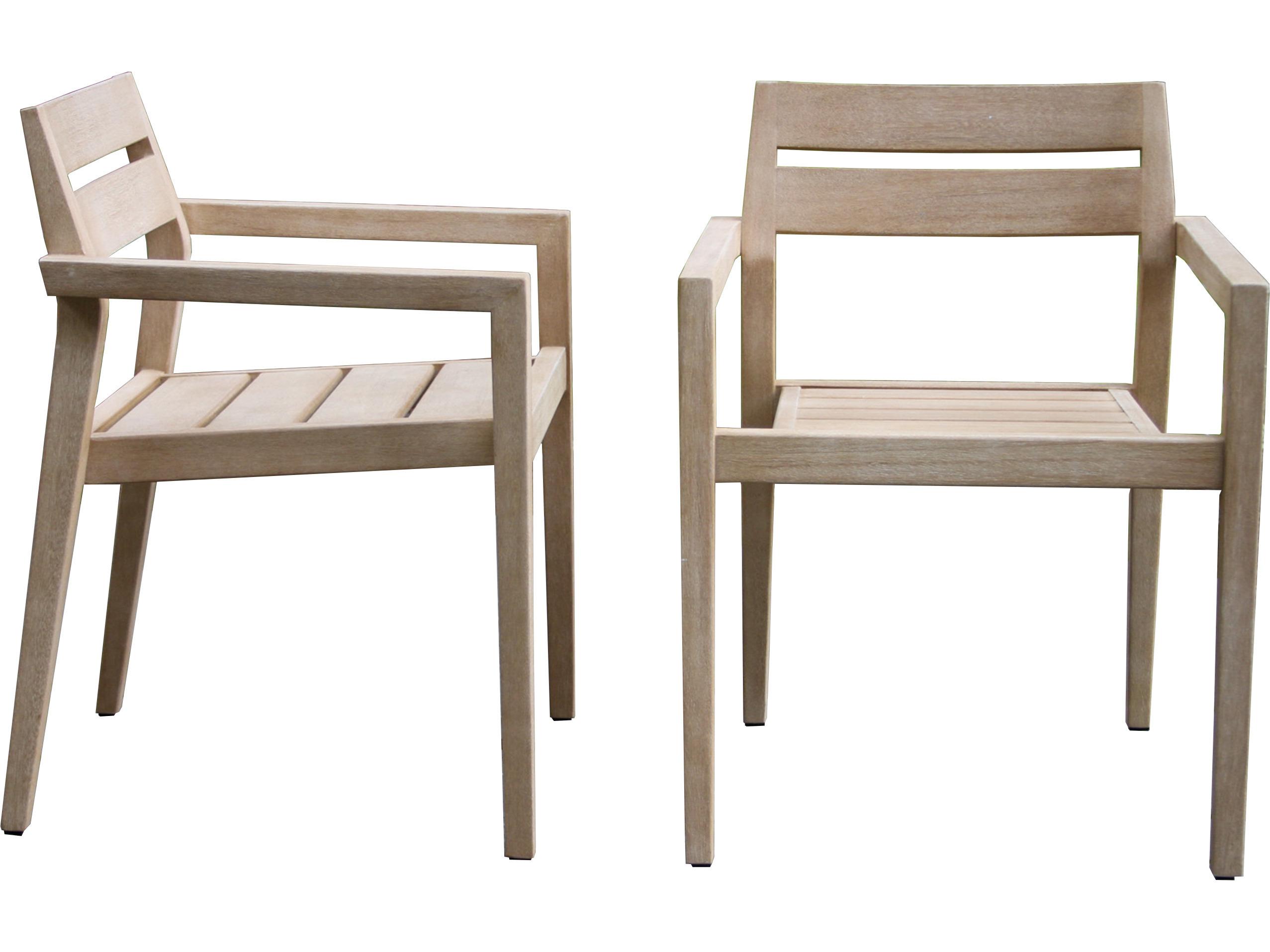 Outdoor Interiors Antique Wash Eucalyptus Stacking Dining Chair (Price Includes Four)