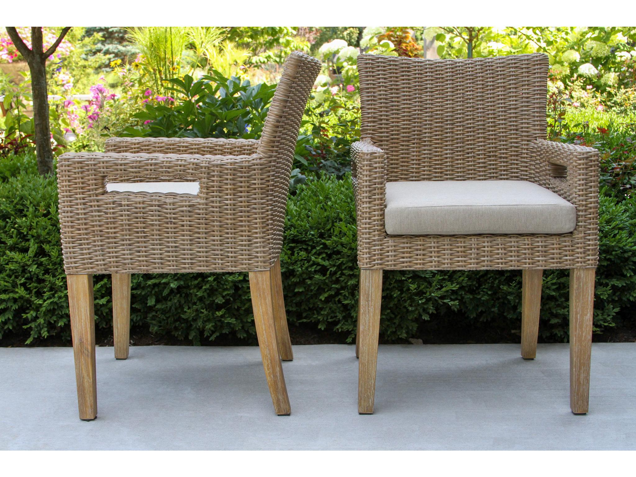 Outdoor Interiors Antique Wash Eucalyptus & Wheat Wicker Dining Chair (Price Includes Two)