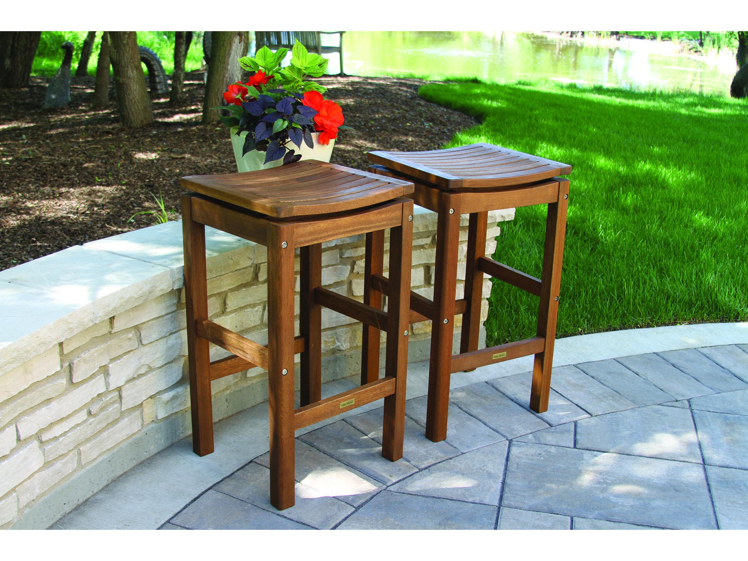 Outdoor Interiors Eucalyptus Pub Stool (Price Includes Two)