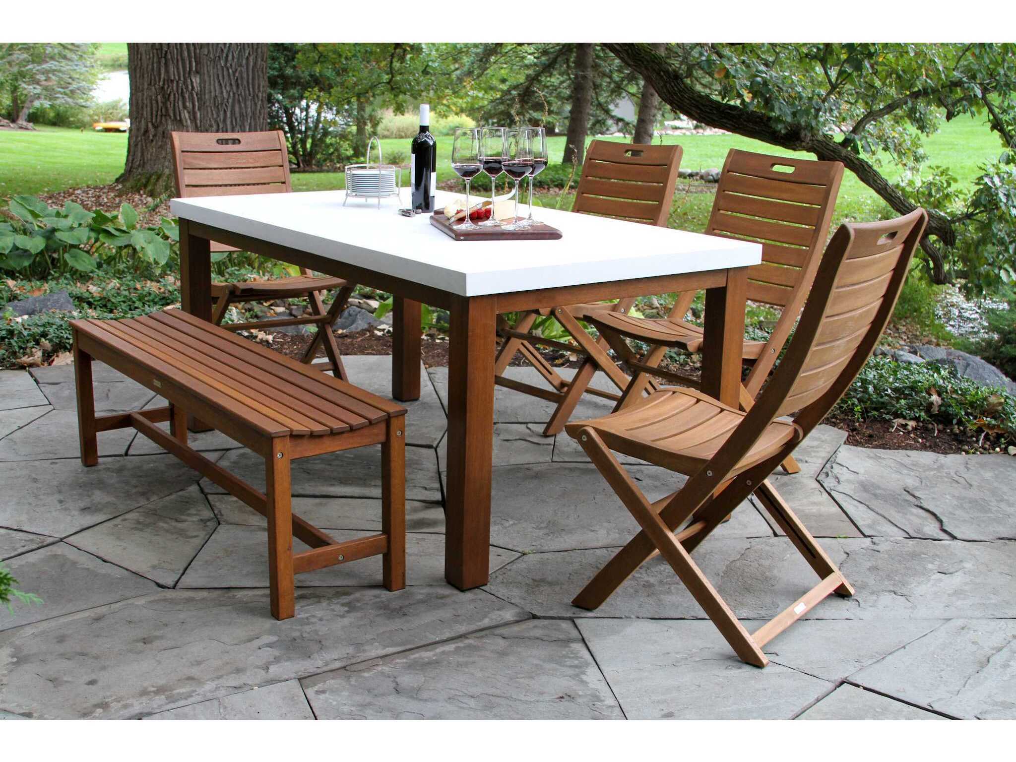 Outdoor Interiors Eucalyptus 3-Seater Backless Bench