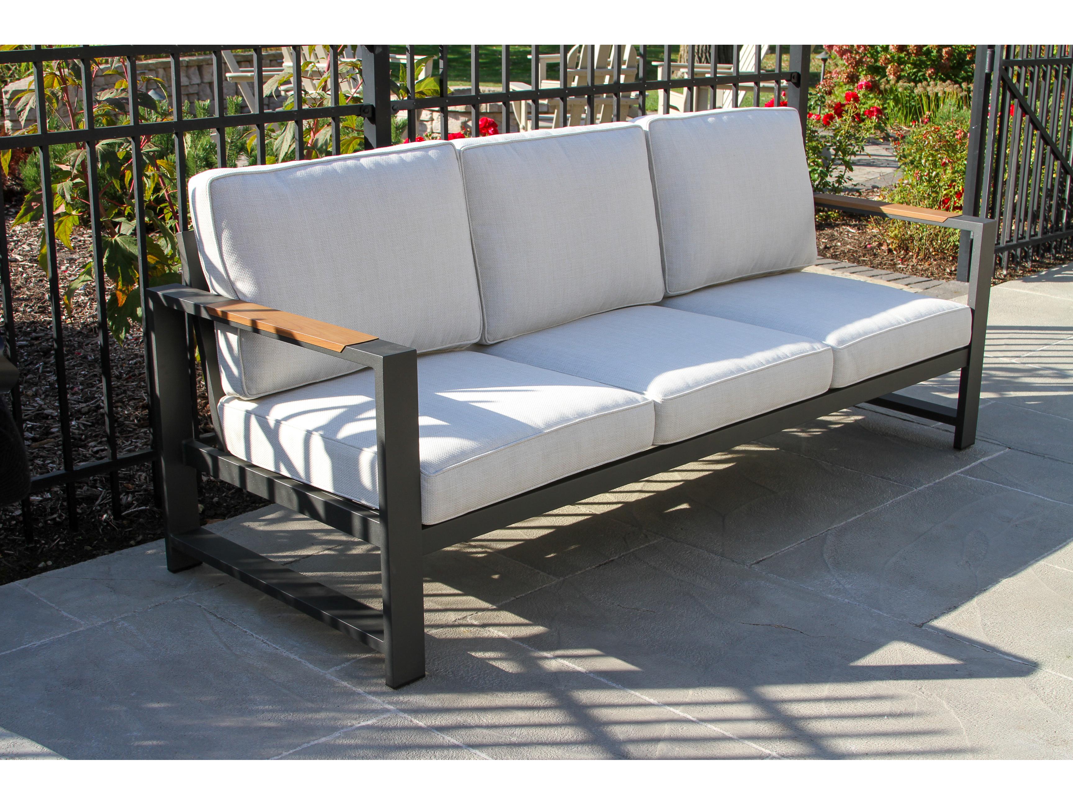 Outdoor Interiors Sienna Black Aluminum Sofa
