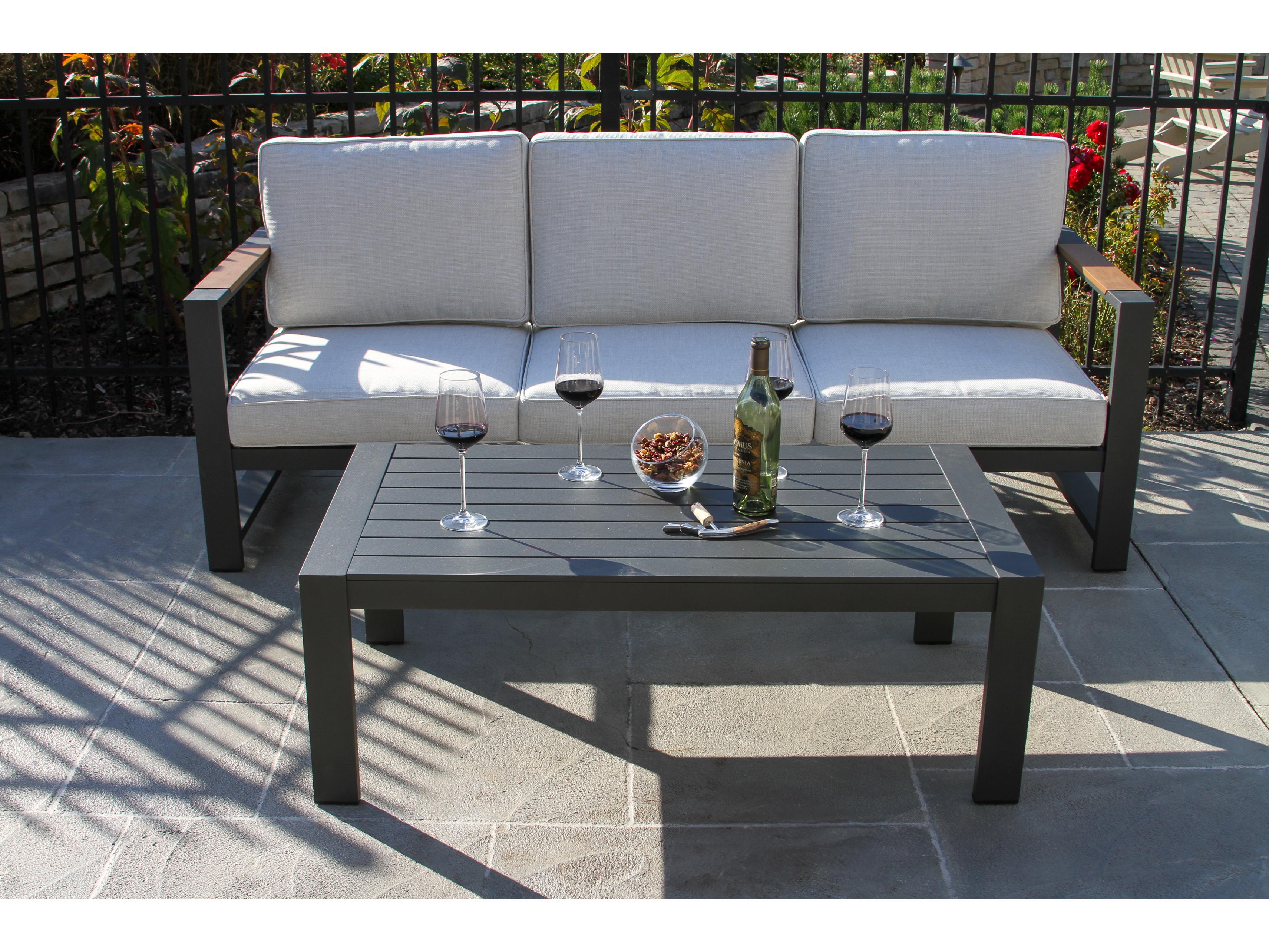 Outdoor Interiors Sienna Black Aluminum Sofa
