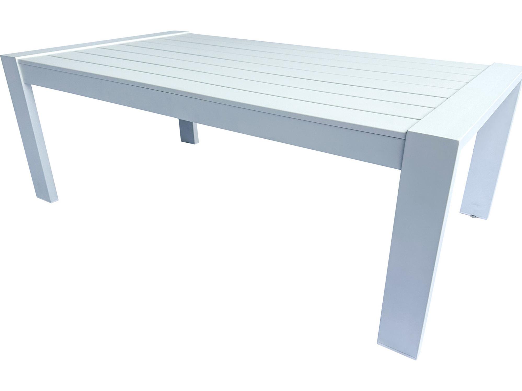 Outdoor Interiors Sienna White Aluminum Coffee Table, 47" x 25"