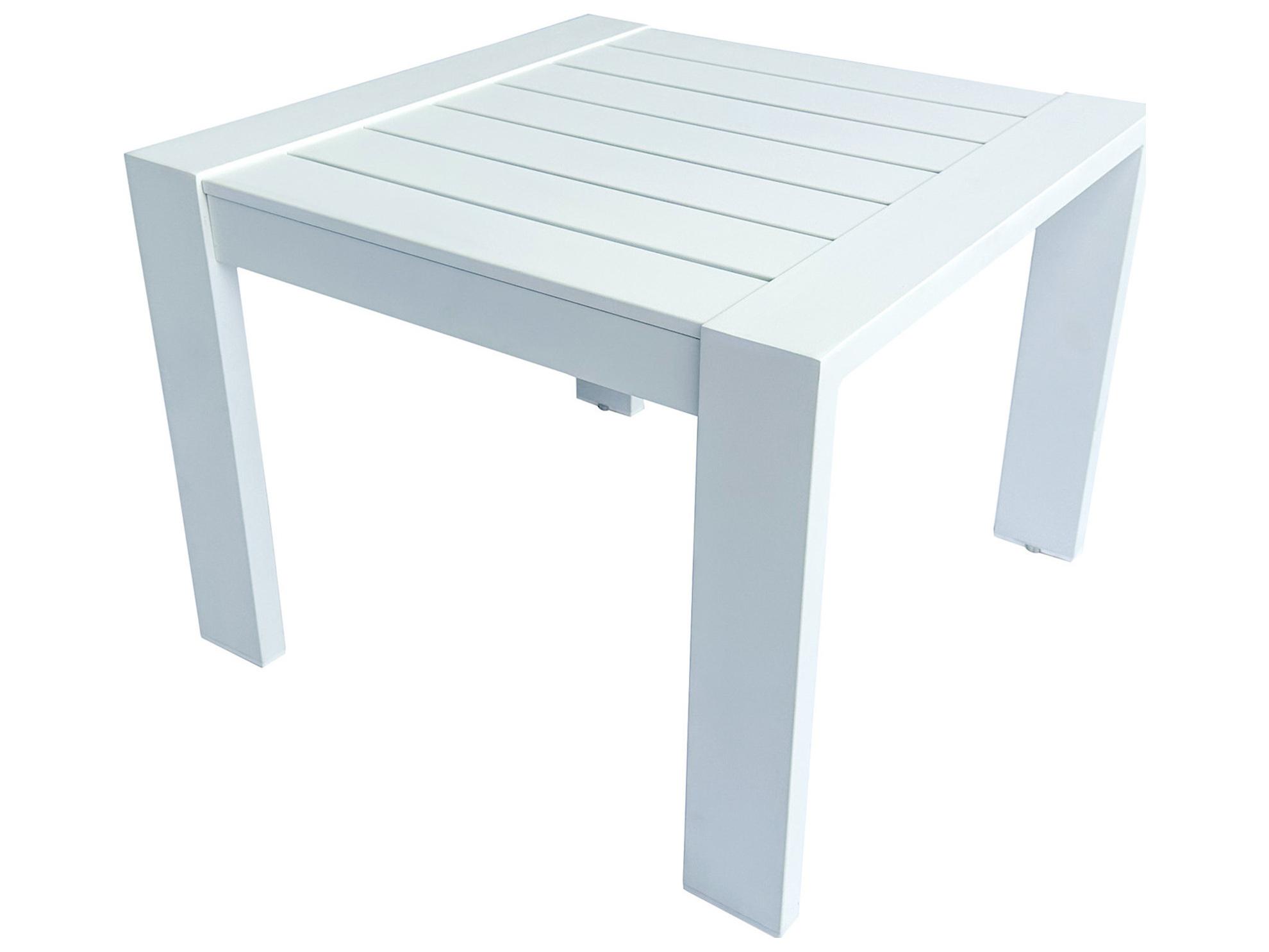 Outdoor Interiors Sienna White Aluminum Accent Table, 22" x 22"
