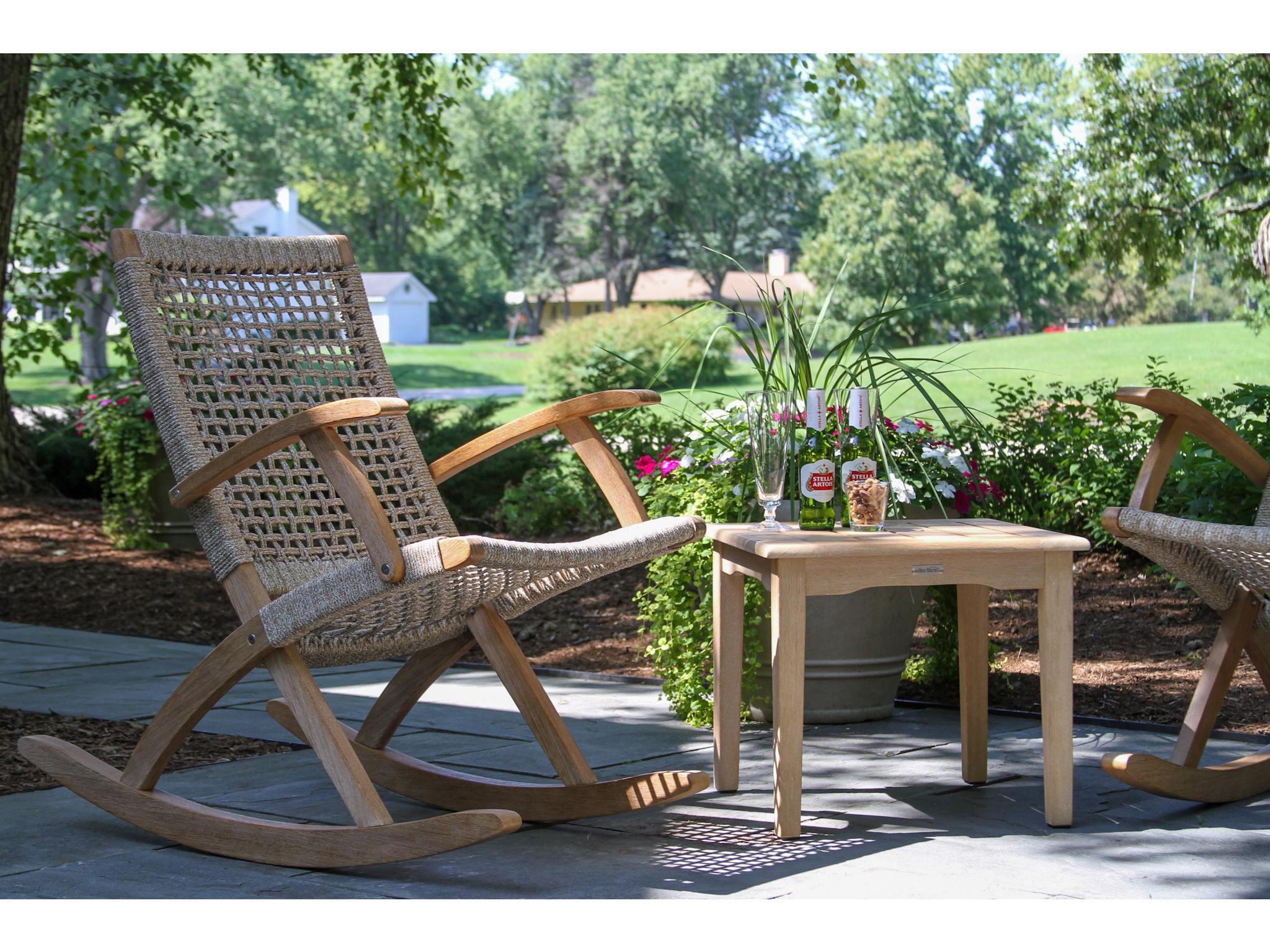 Outdoor Interiors Antique Wash Wood Patio Lounge Set
