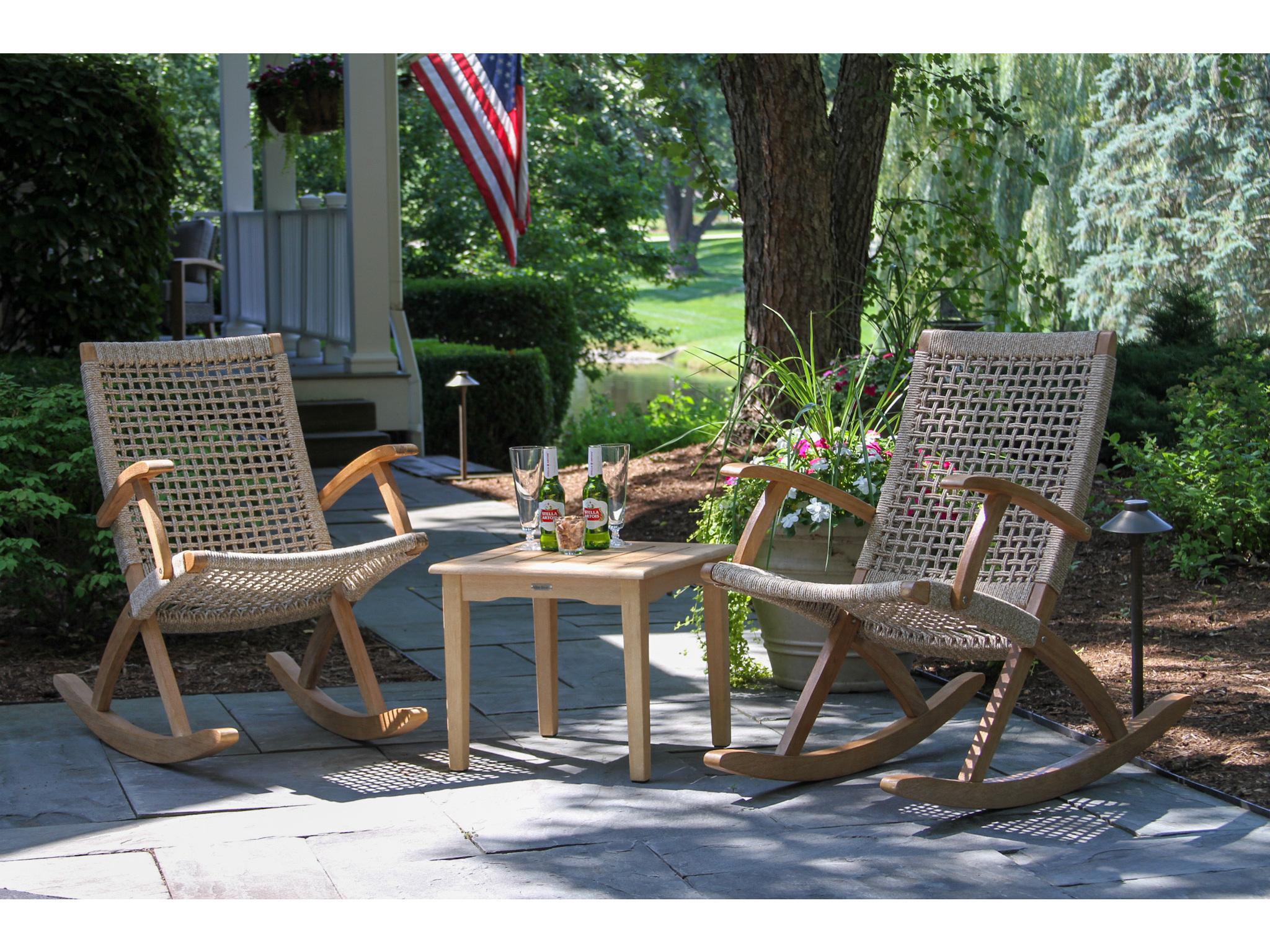Outdoor Interiors Antique Wash Wood Patio Lounge Set