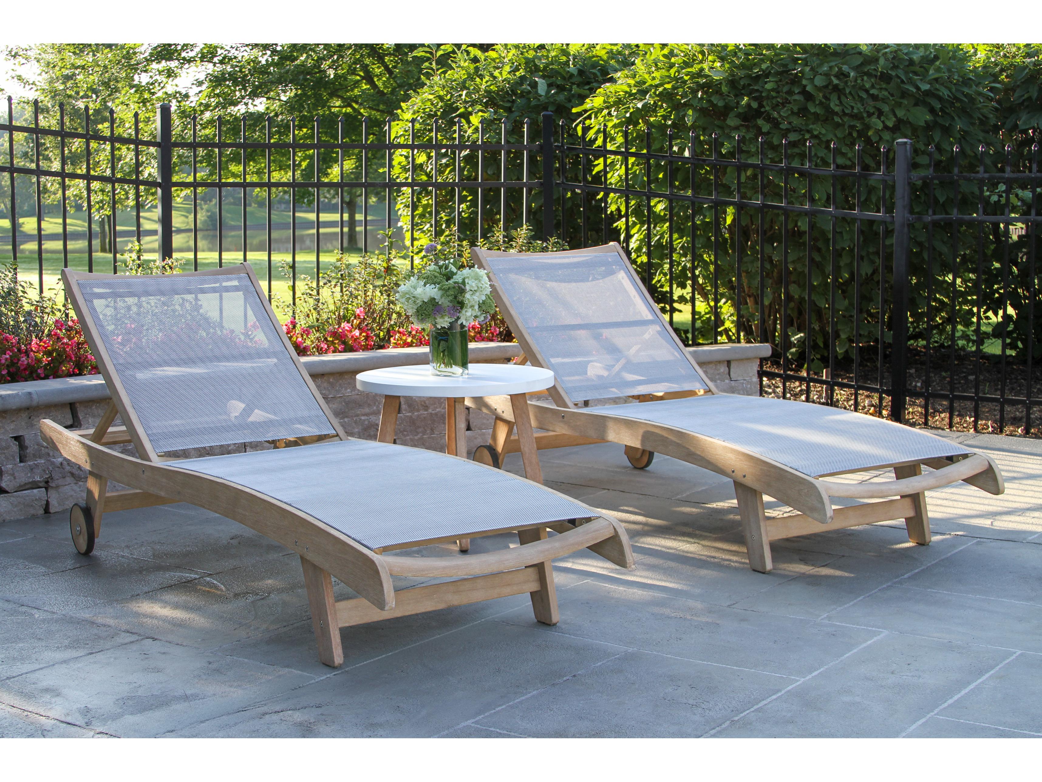 Outdoor Interiors Antique Wash Wood Patio Lounge Set