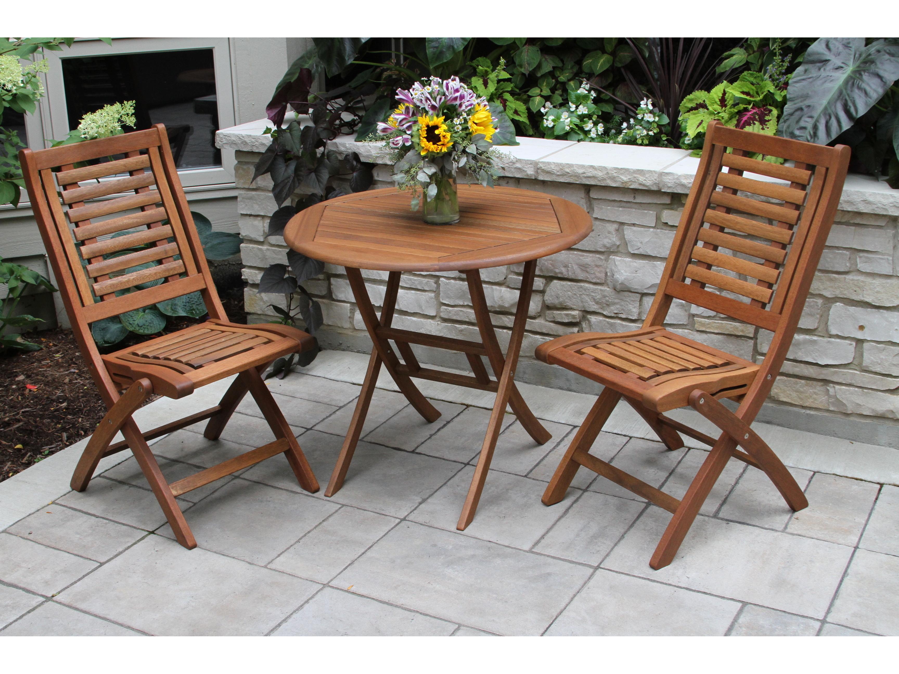 Outdoor Interiors Eucalylptus Wood Dining Set