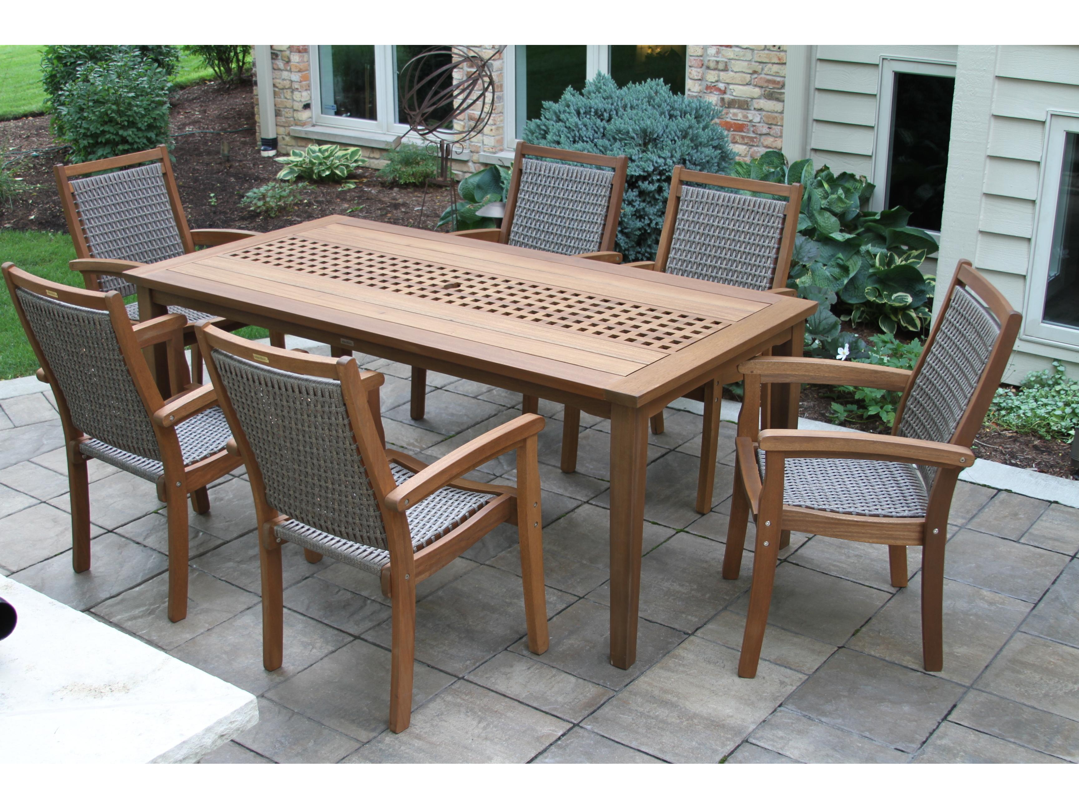 Outdoor Interiors Eucalylptus Wood Dining Set