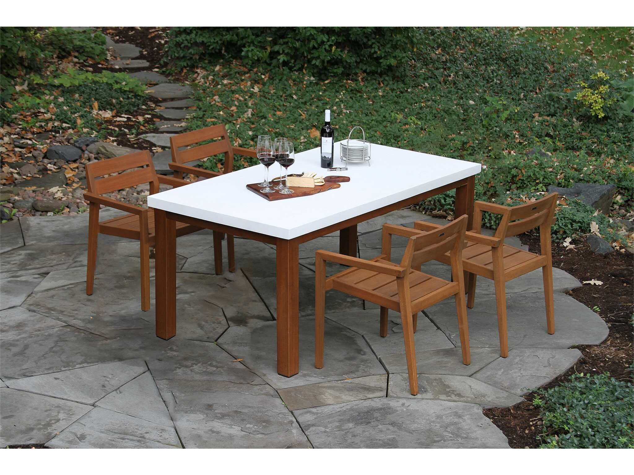 Outdoor Interiors Eucalylptus Wood Dining Set
