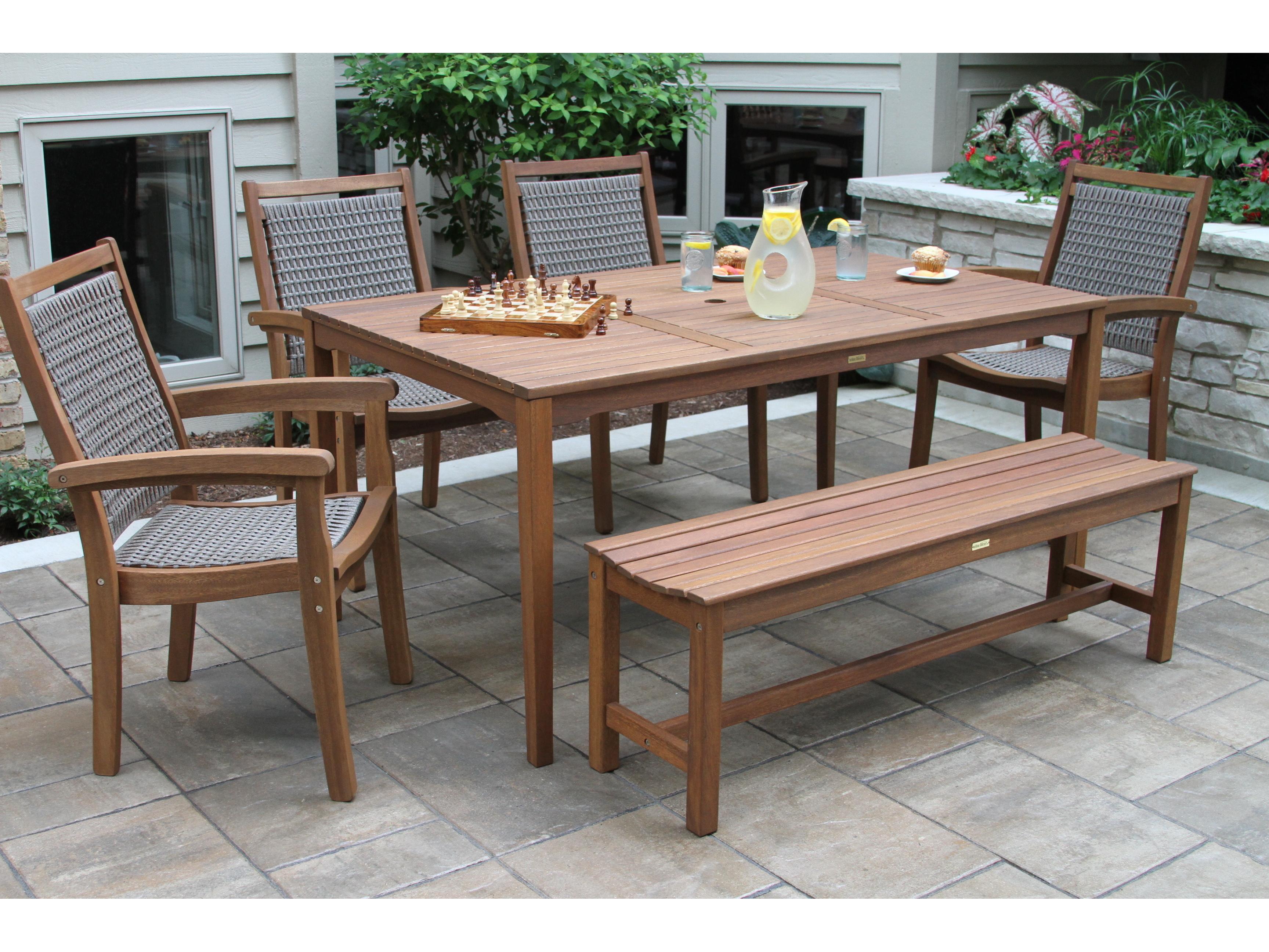 Outdoor Interiors Eucalylptus Wood Dining Set