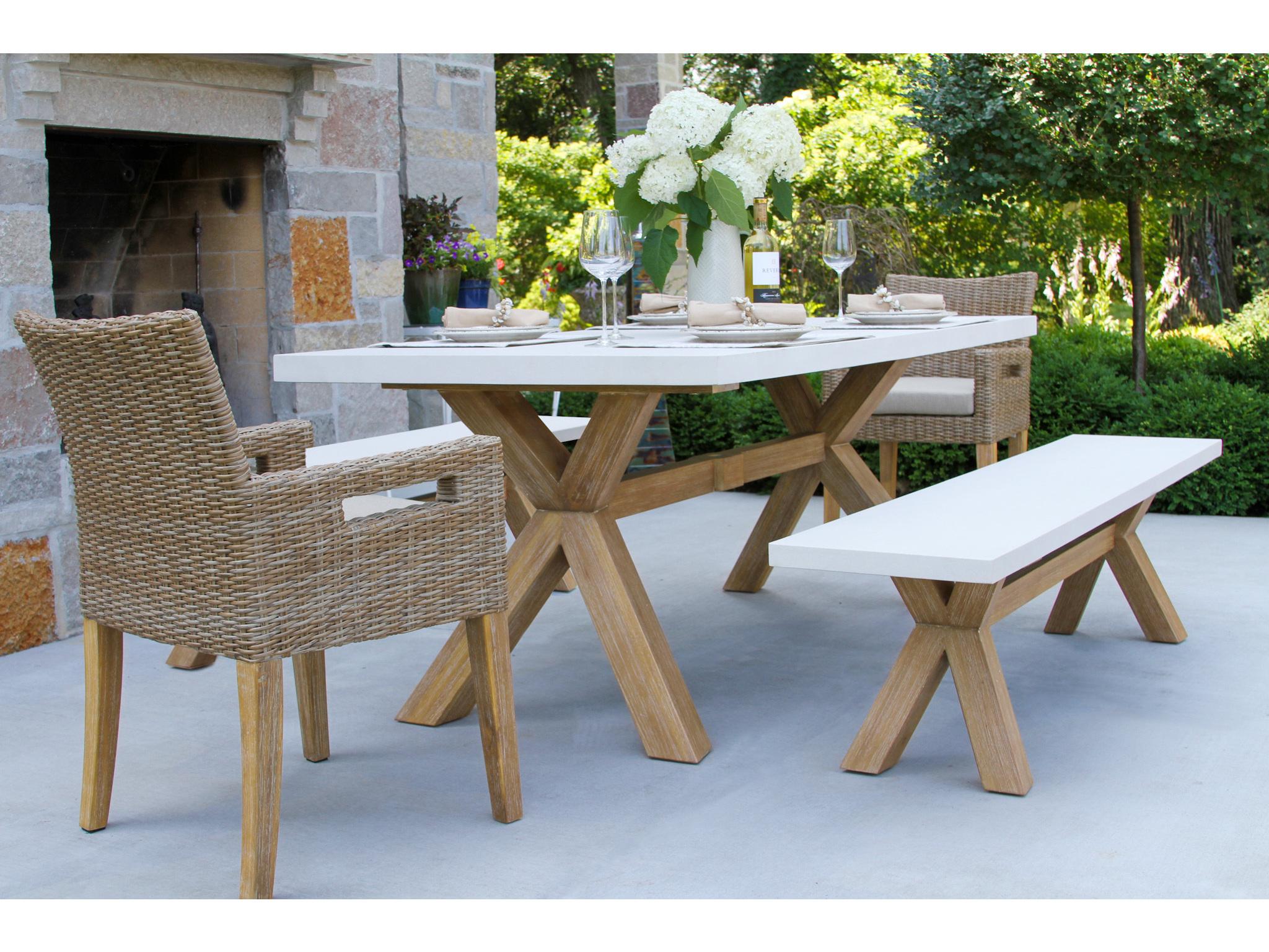 Outdoor Interiors Eucalylptus Wood Dining Set