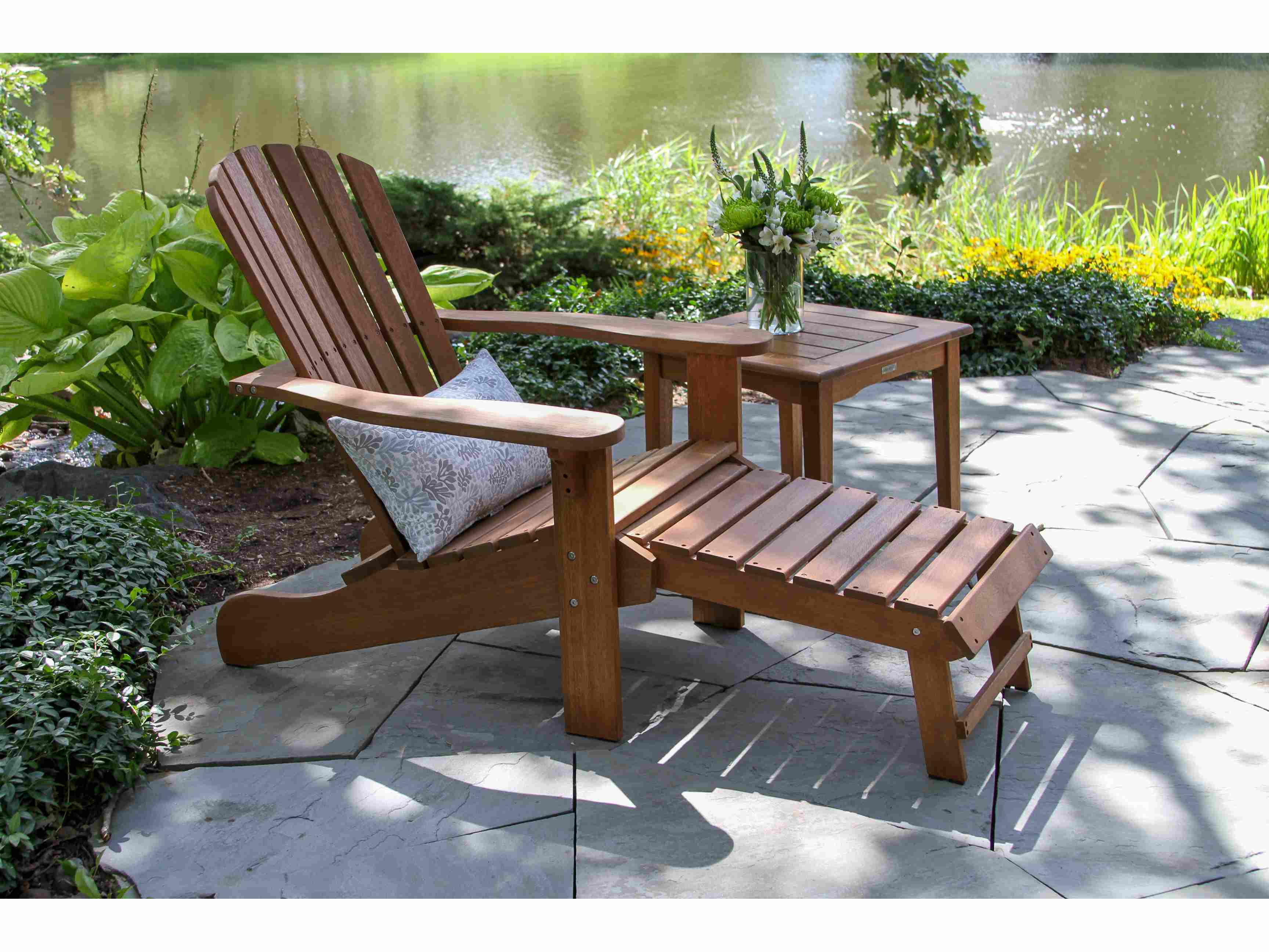 Outdoor Interiors Eucalylptus Wood Lounge Set