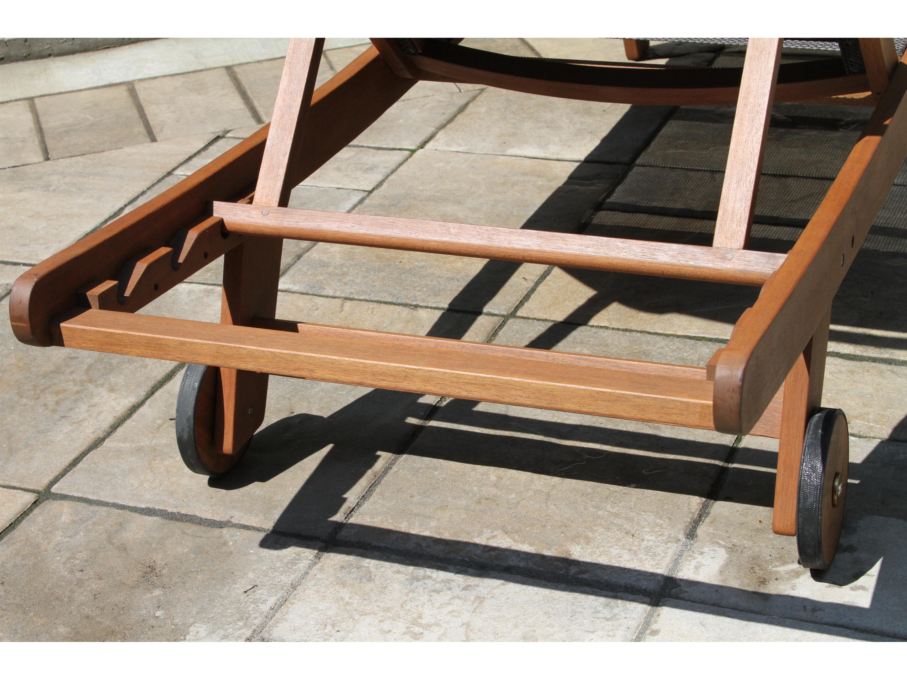 Outdoor Interiors Eucalyptus & Dark Brown Sling Chaise Lounger